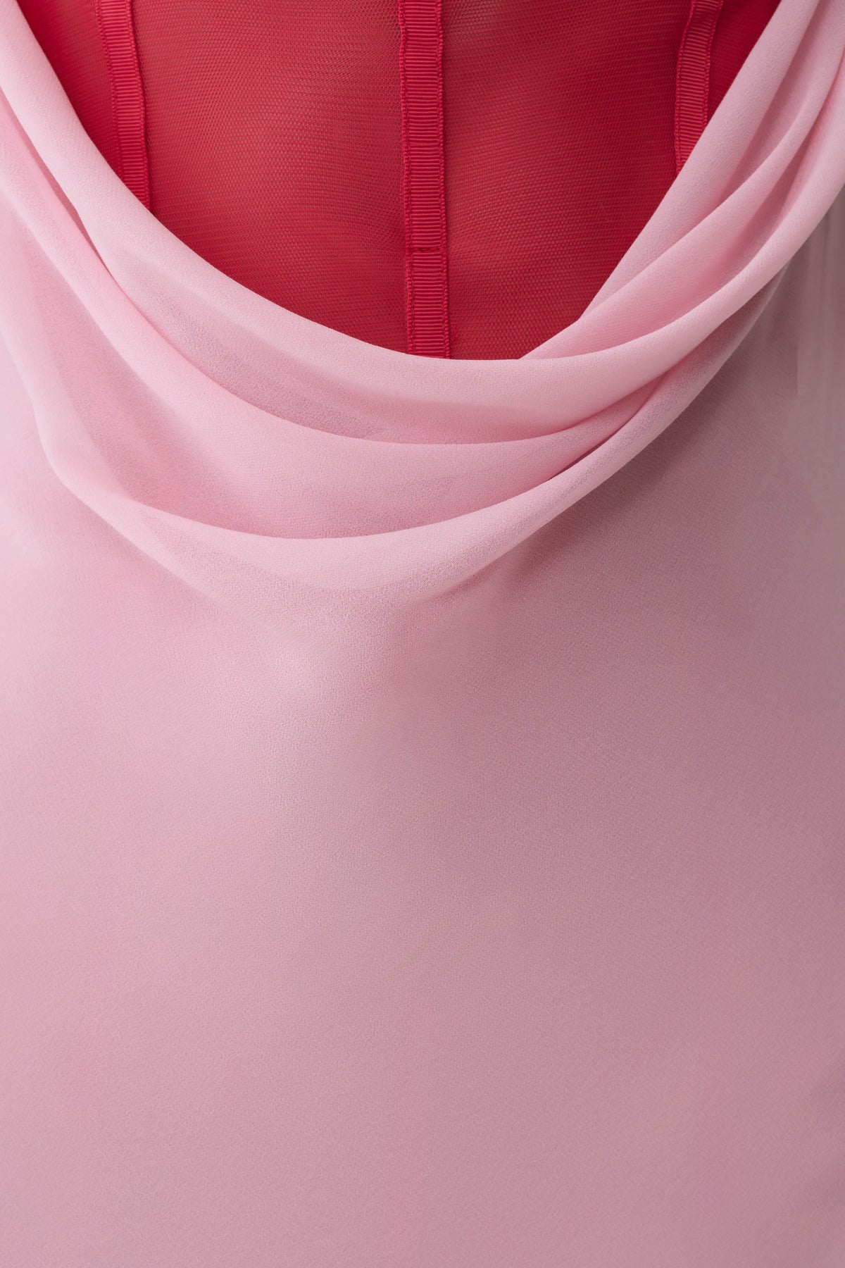 Alexandra Layered Chiffon Maxi Dress - Pink/Cherry
