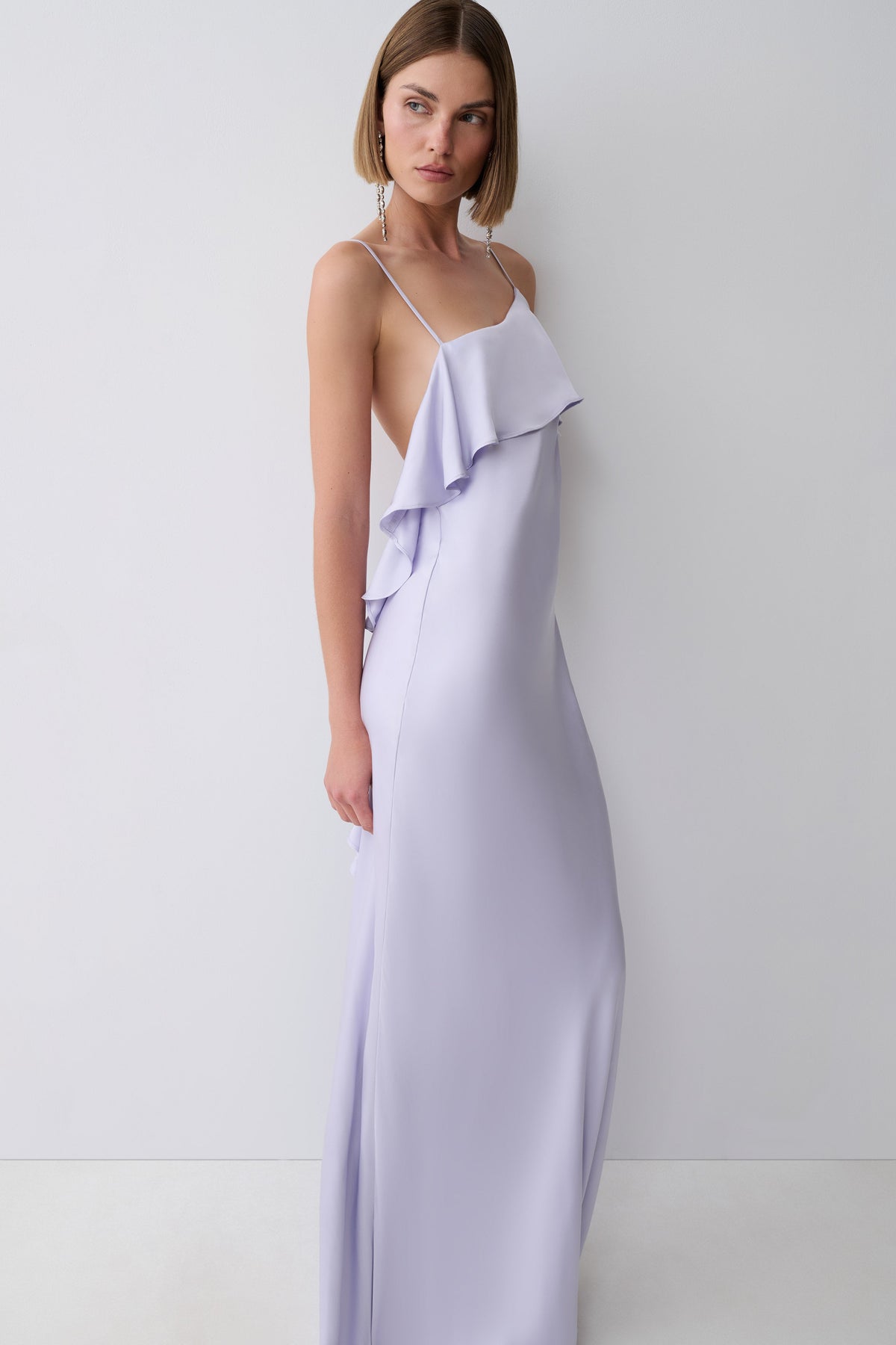 Faria Bias Satin Maxi Dress - Lilac #3
