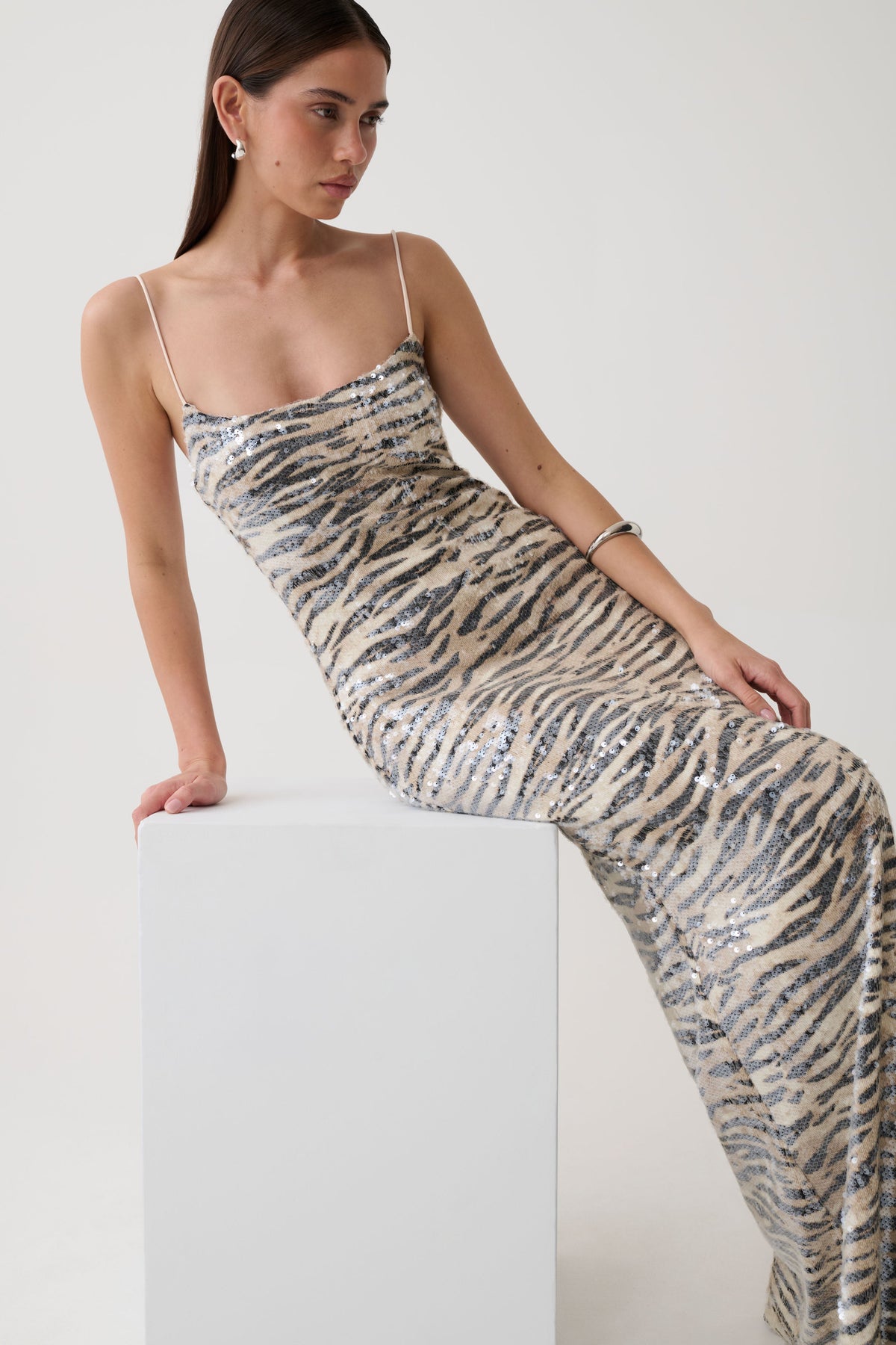 Deborah Sequin Maxi Dress - Zebra Print #5
