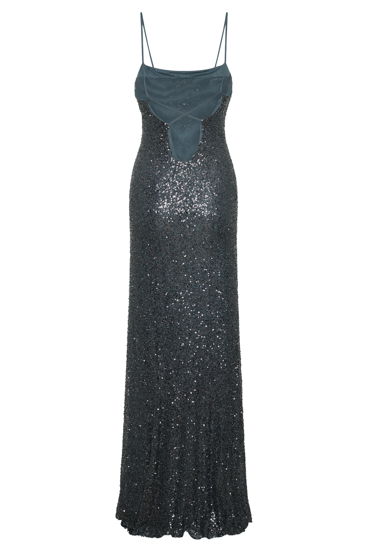 Alyah Beaded Sheer Maxi Dress - Charcoal #7