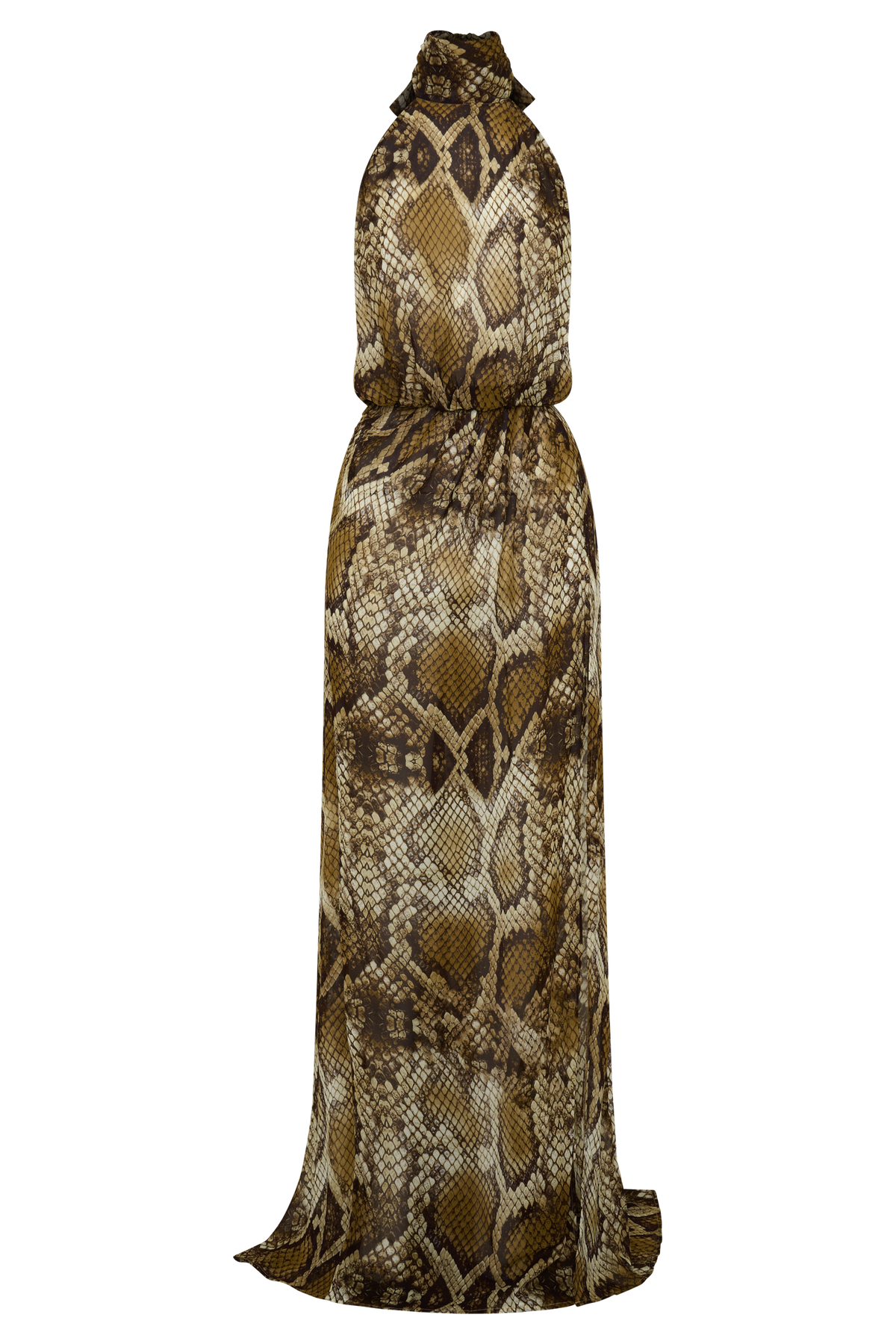 Eliana Tie Back Chiffon Maxi Dress - Snake Print #9