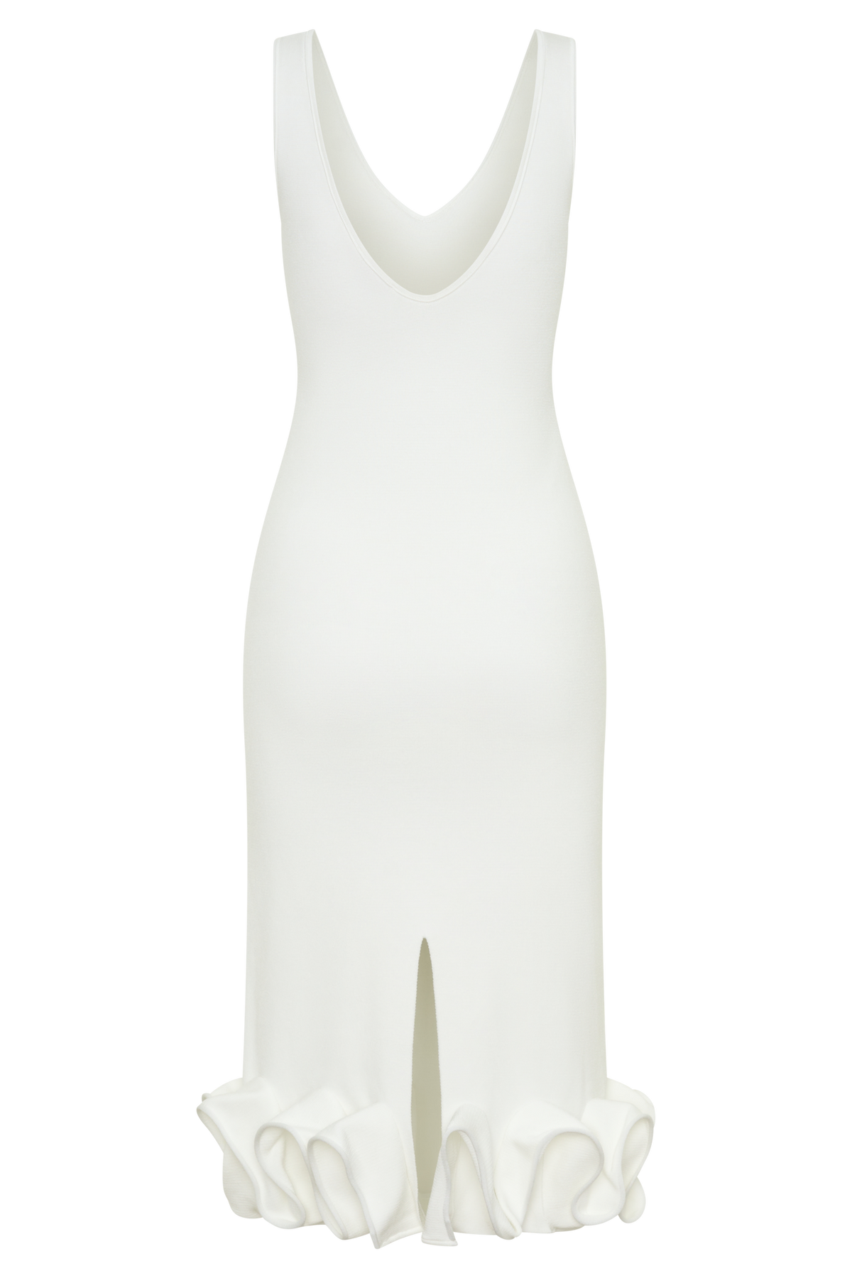 Wendy Wire Hem Knit Midi Dress - White #7