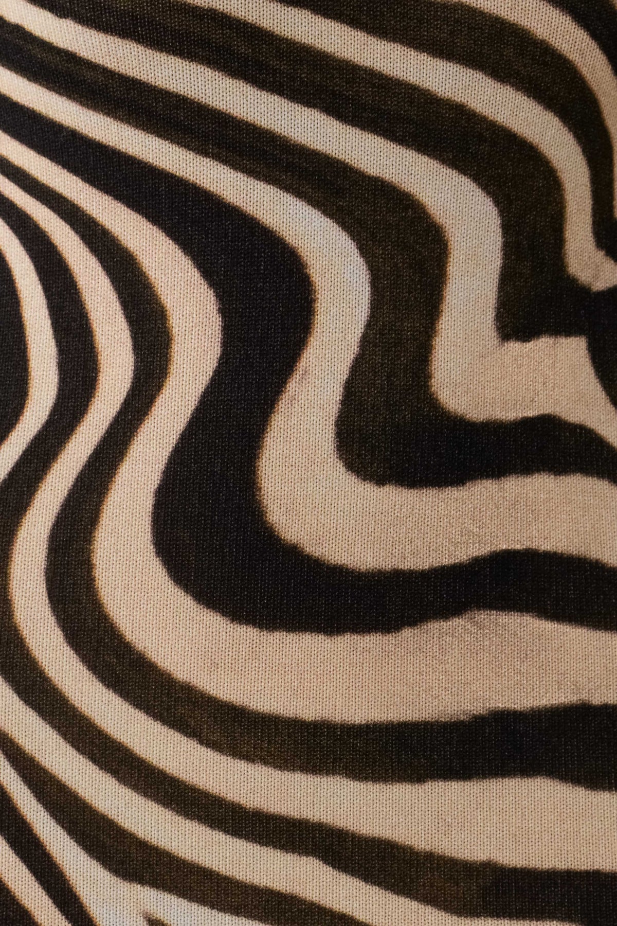 Darla Deep V Knit Midi Dress - Zebra Print