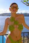 River Floral Crochet Bikini Top - Apple