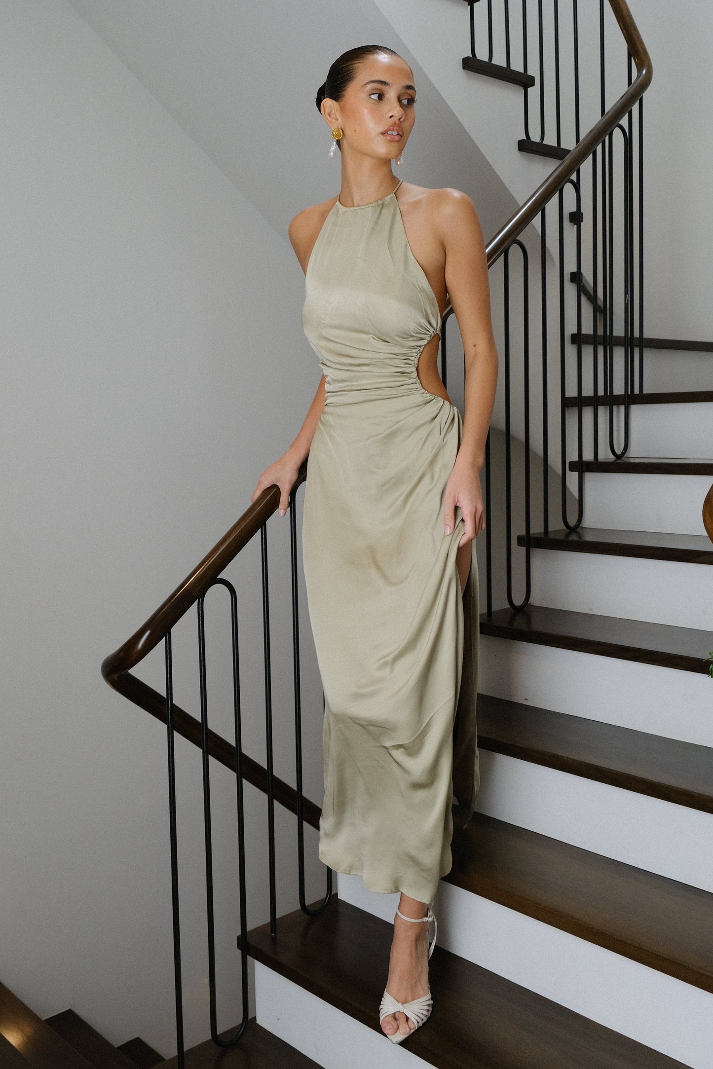 Rosalina Cut Out Maxi Dress - Sage