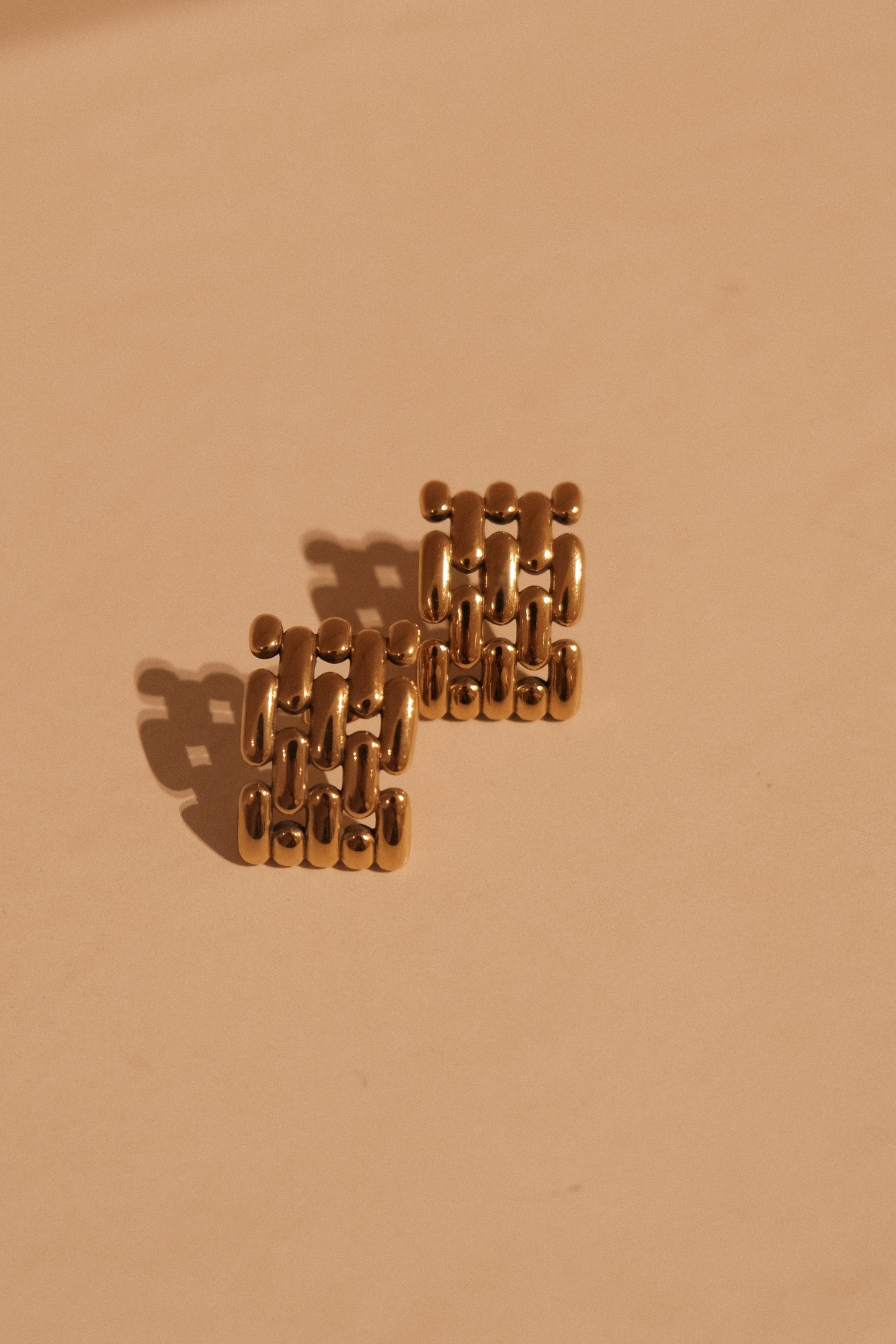 Denise Cross Hatch Earrings - Gold