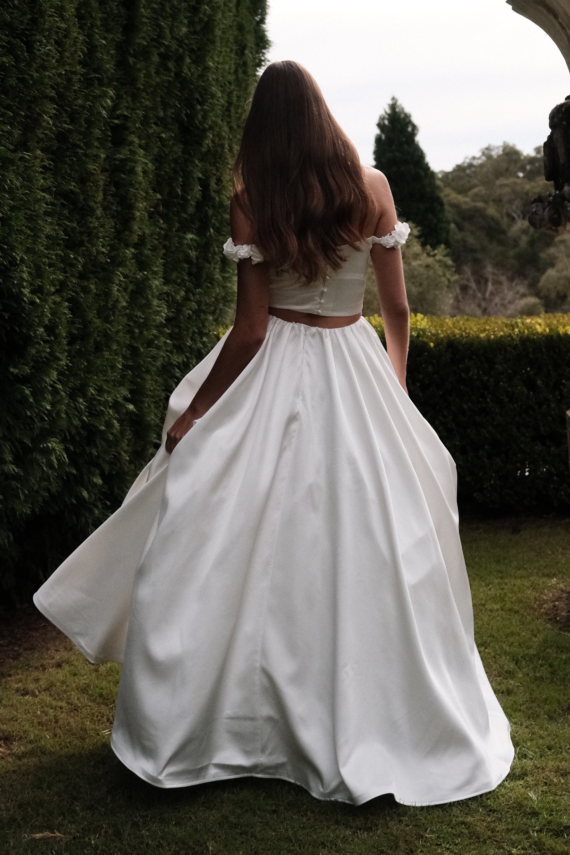 Kelsey Satin Maxi Skirt - White #2