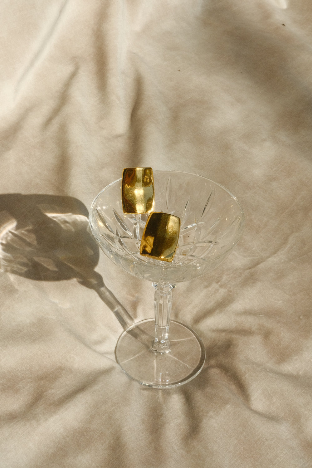 Georgia Rounded Rectangular Earrings - Gold #5