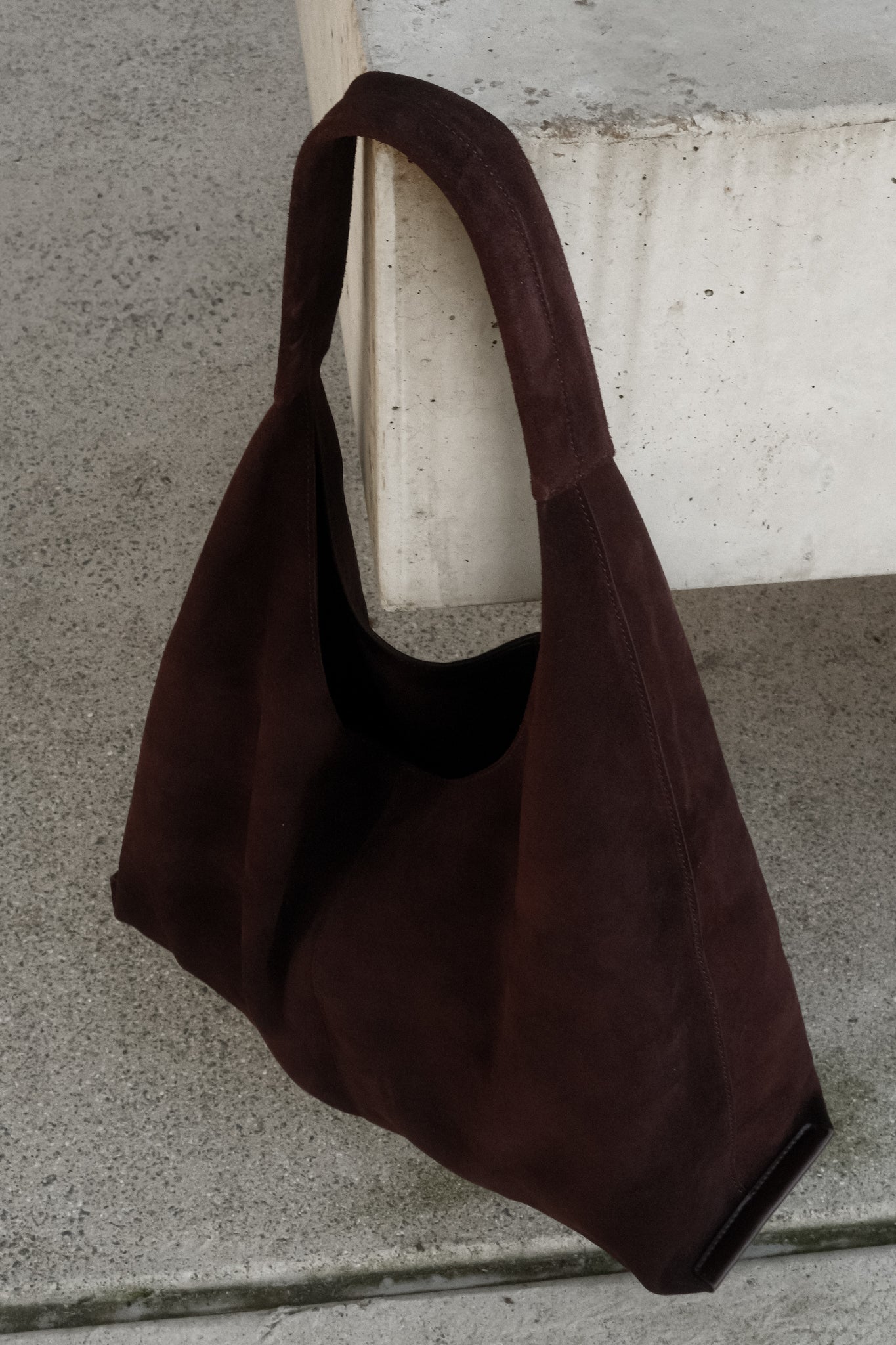 Hazel Slouchy Suede Bag - Burgundy