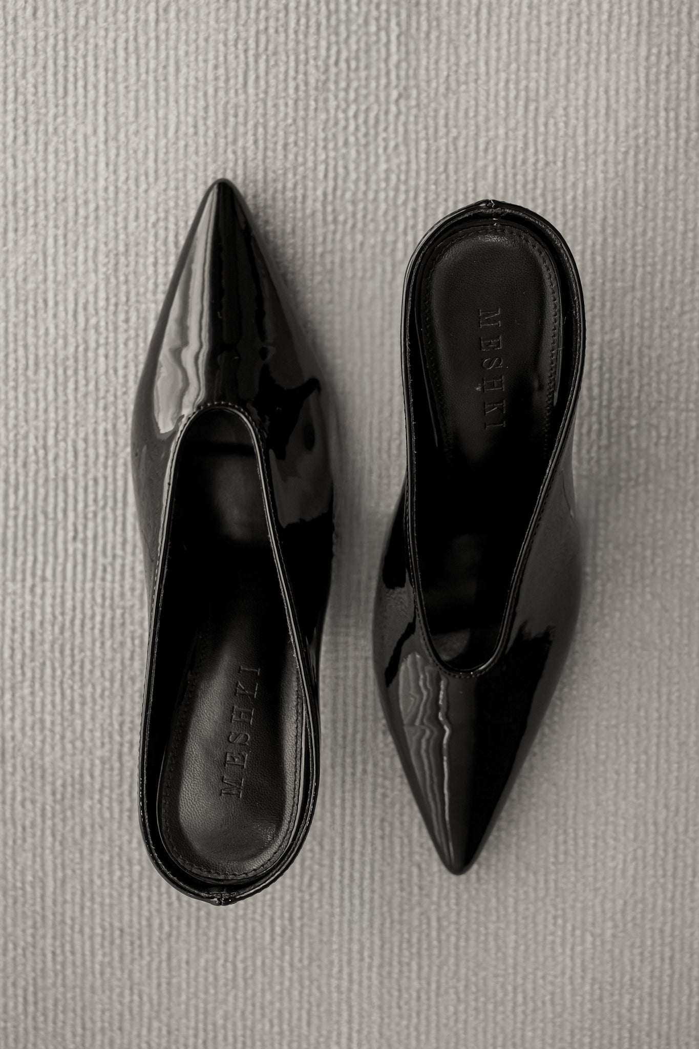 Emerson Patent Faux Leather Point Heel - Black #7