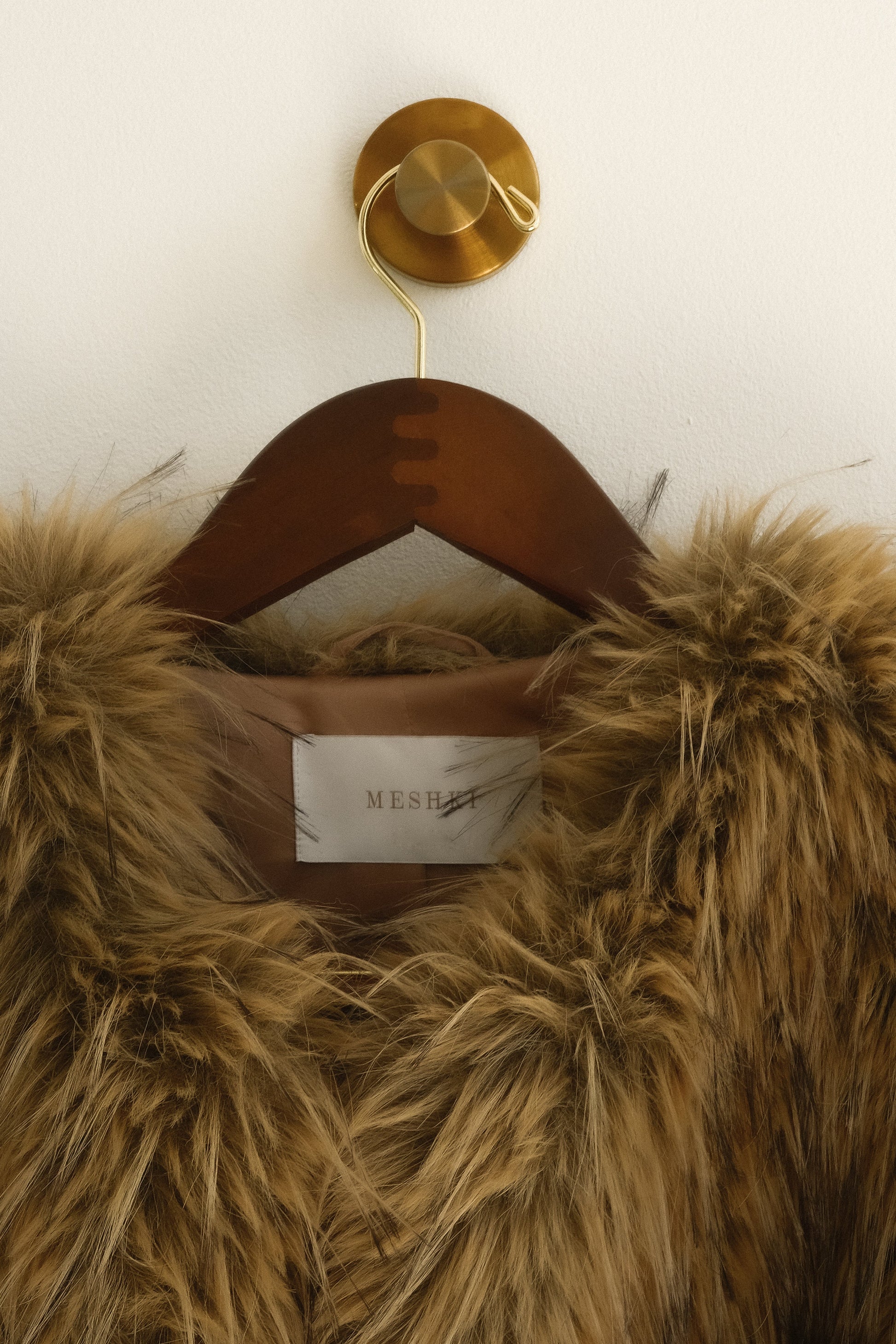 Ottie Mongolian Faux Fur Cropped Jacket - Brown Multi #9