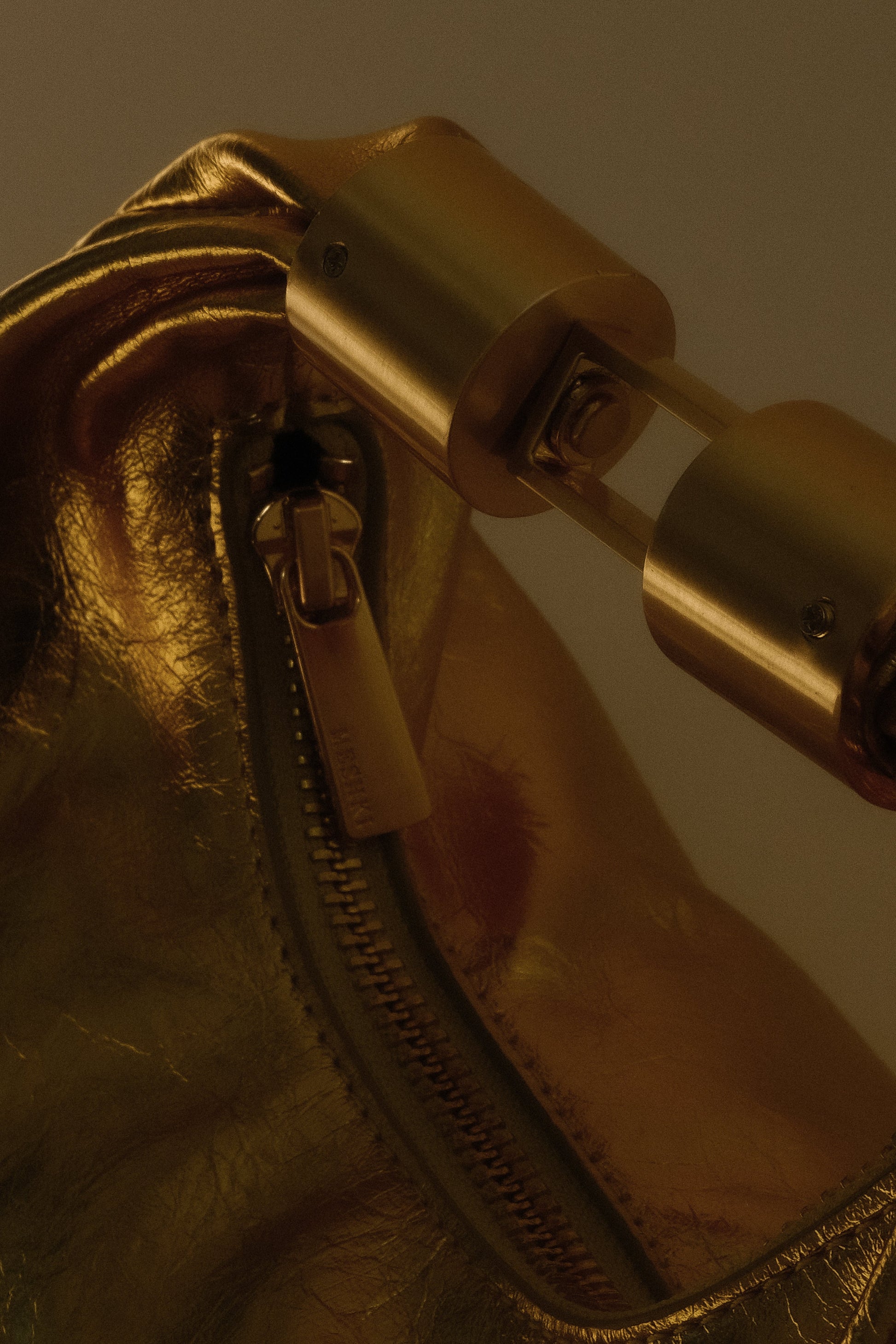 Bristol Mini Croissant Leather Bag - Gold #3