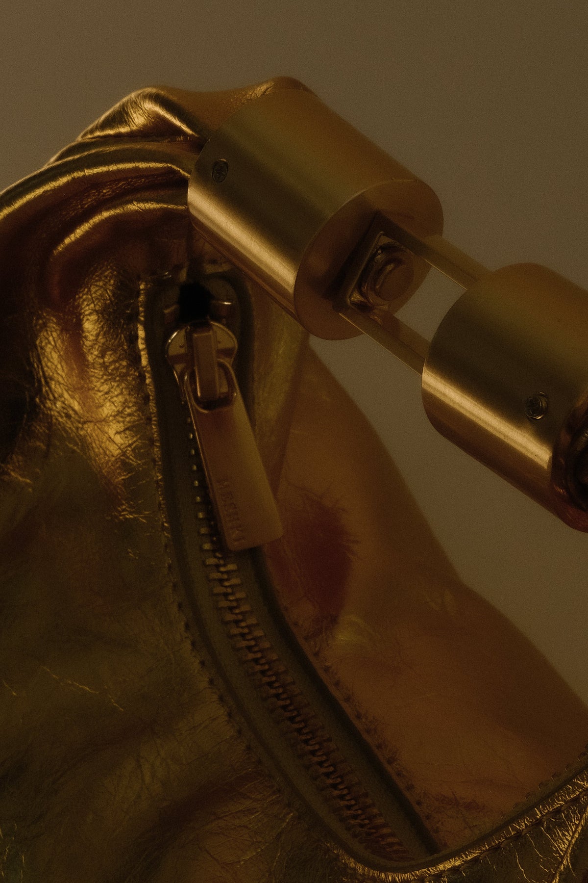 Bristol Mini Croissant Leather Bag - Gold #3