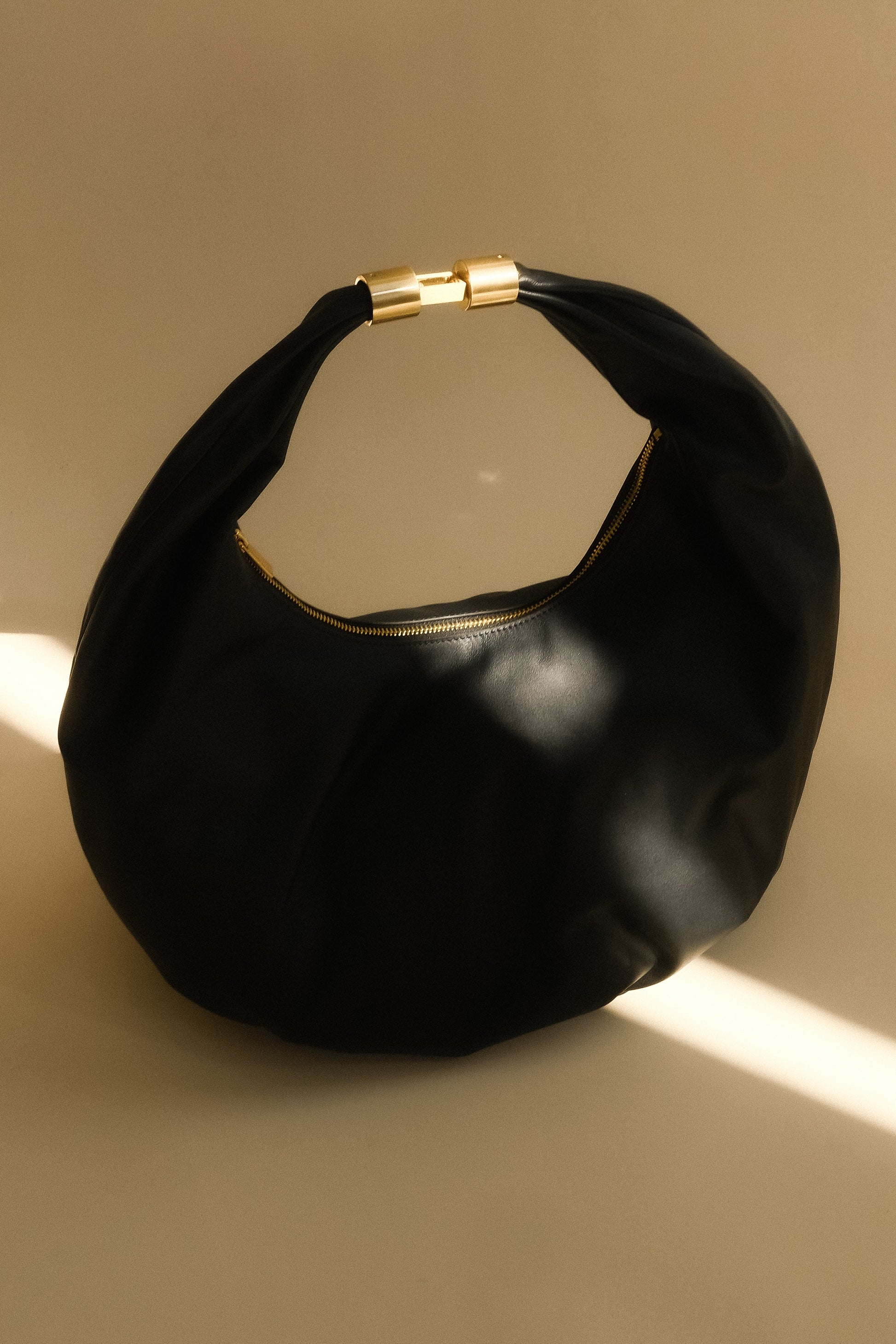 Bristol Large Croissant Leather Shoulder Bag - Black #2