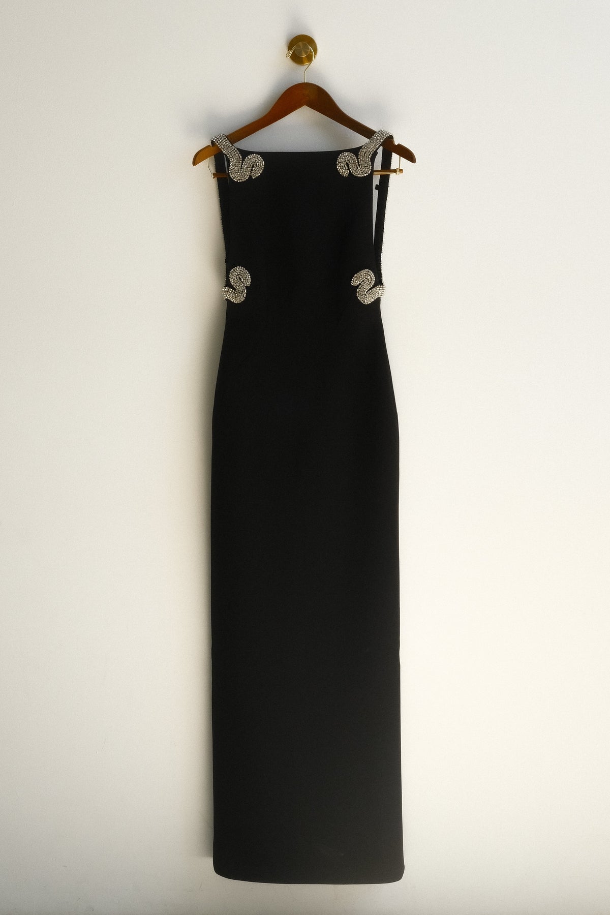 Lorde Embellished Crepe Maxi Dress - Black