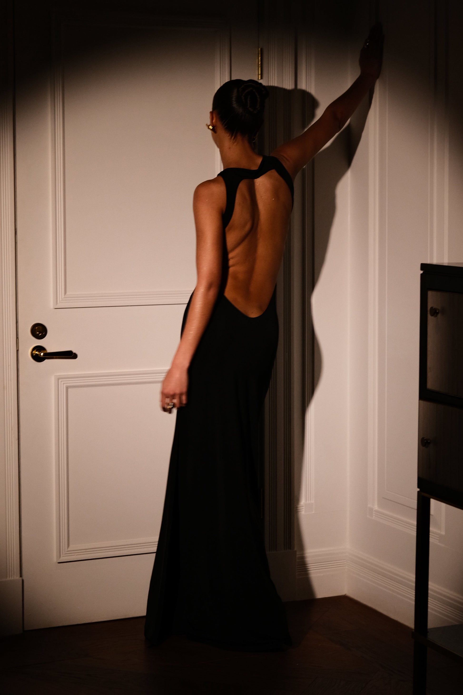 Louise Slinky Backless Maxi Dress - Black #2