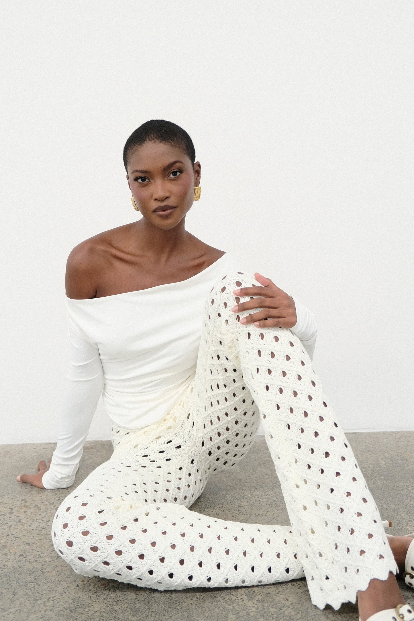 Santana Crochet Pants - Ivory