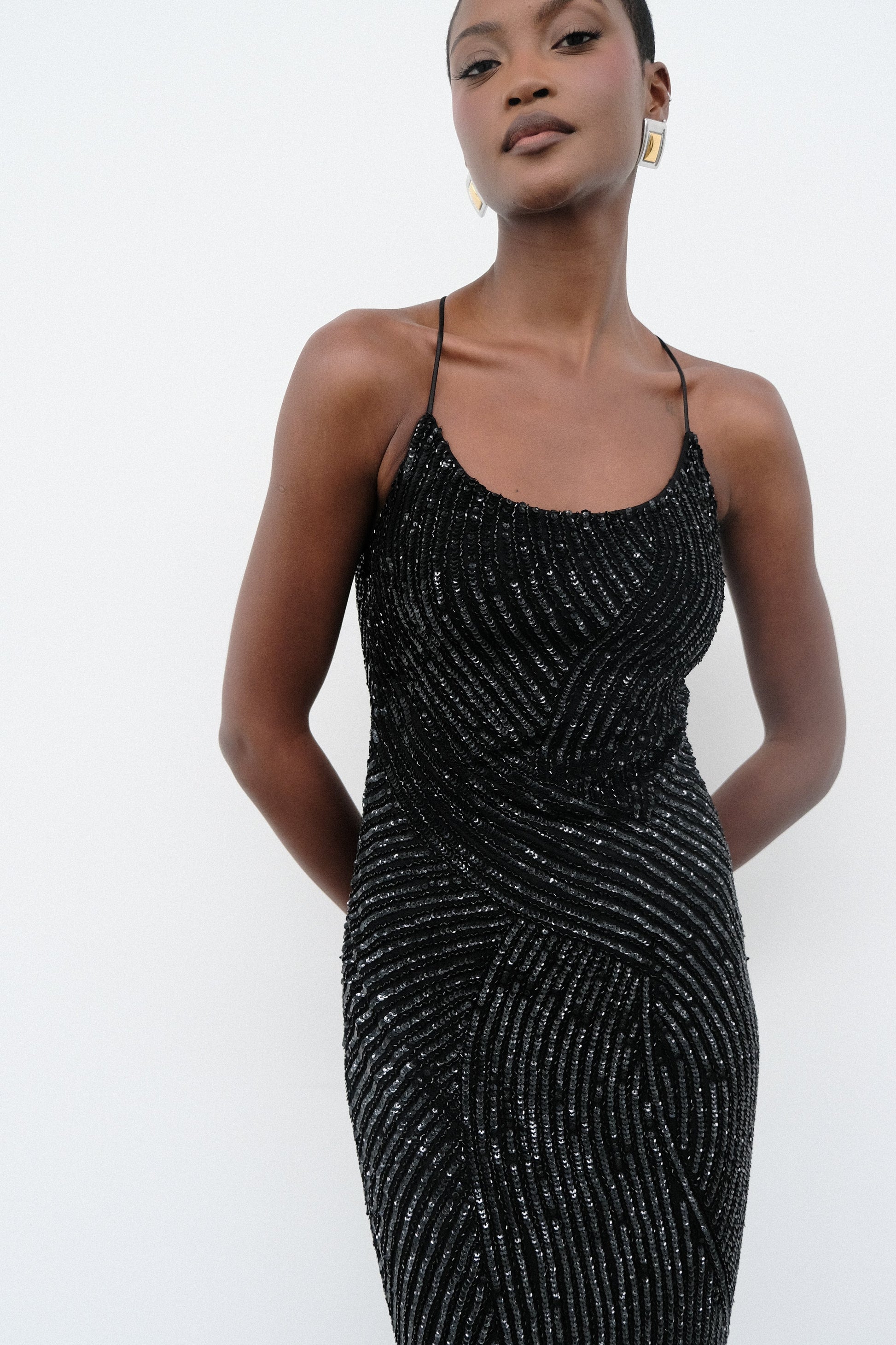 Tierra Sequin Maxi Dress - Black #3