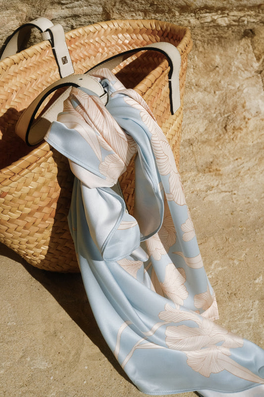 M-List Scarf - Blue Floral Print