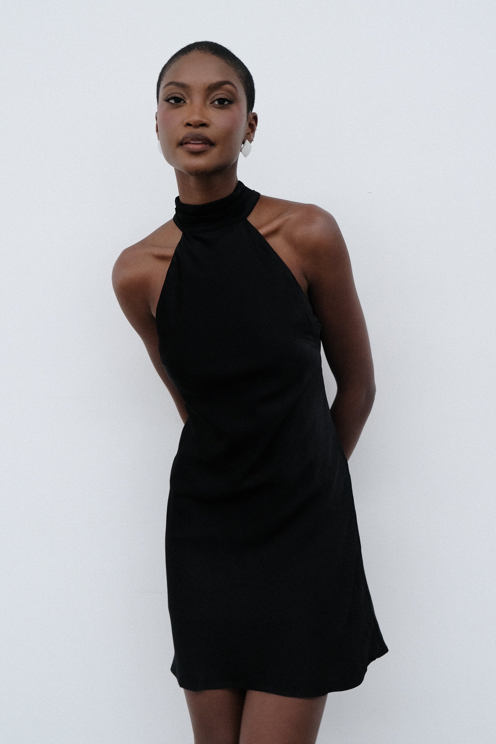 Claire A Line Mini Dress - Black #2