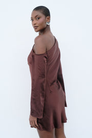 Nikita Long Sleeve Mini Dress - Dark Chocolate