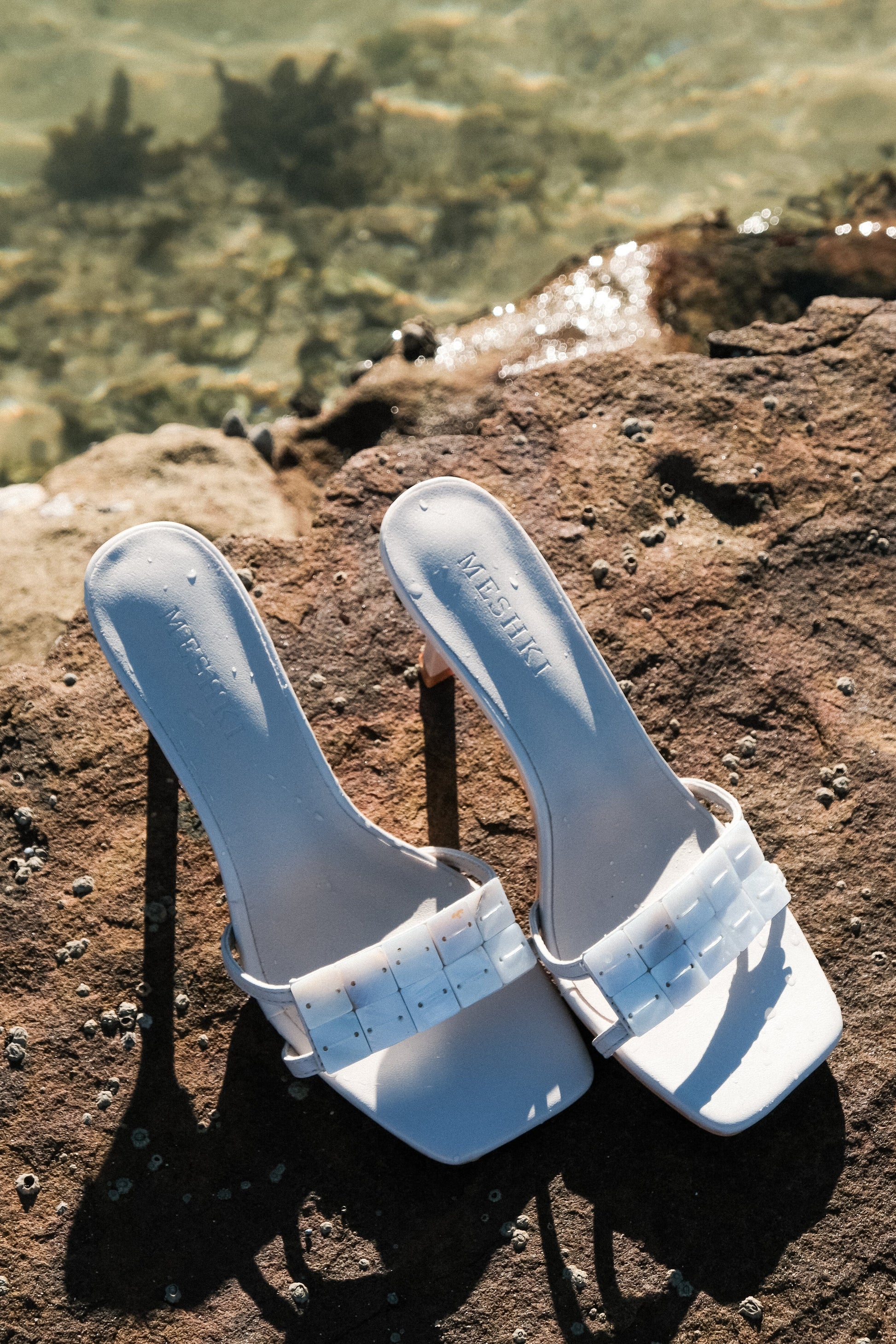 Lucy Shell Mules - Ivory Pearl #3