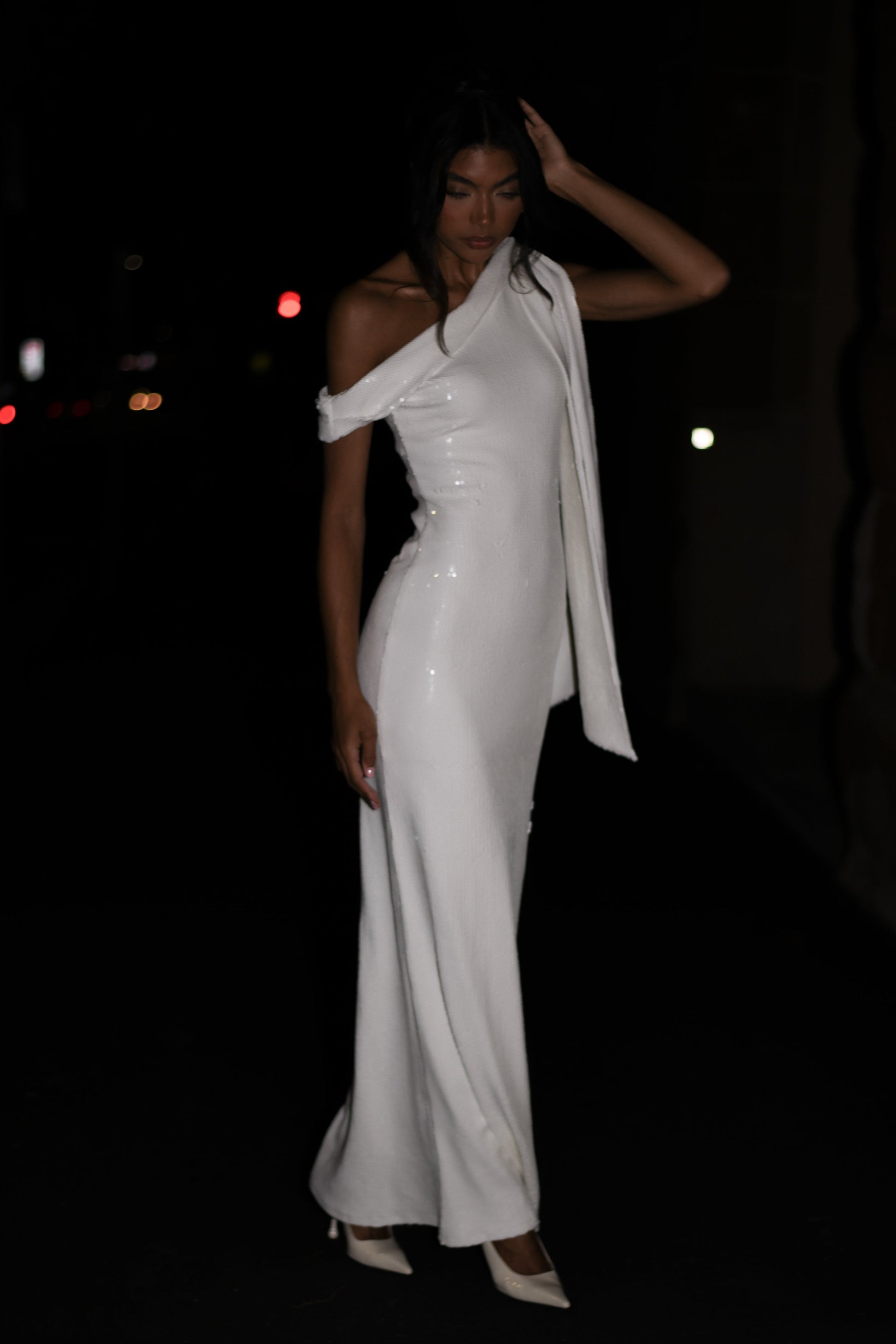 Catarina Sequin Maxi Dress - White #3