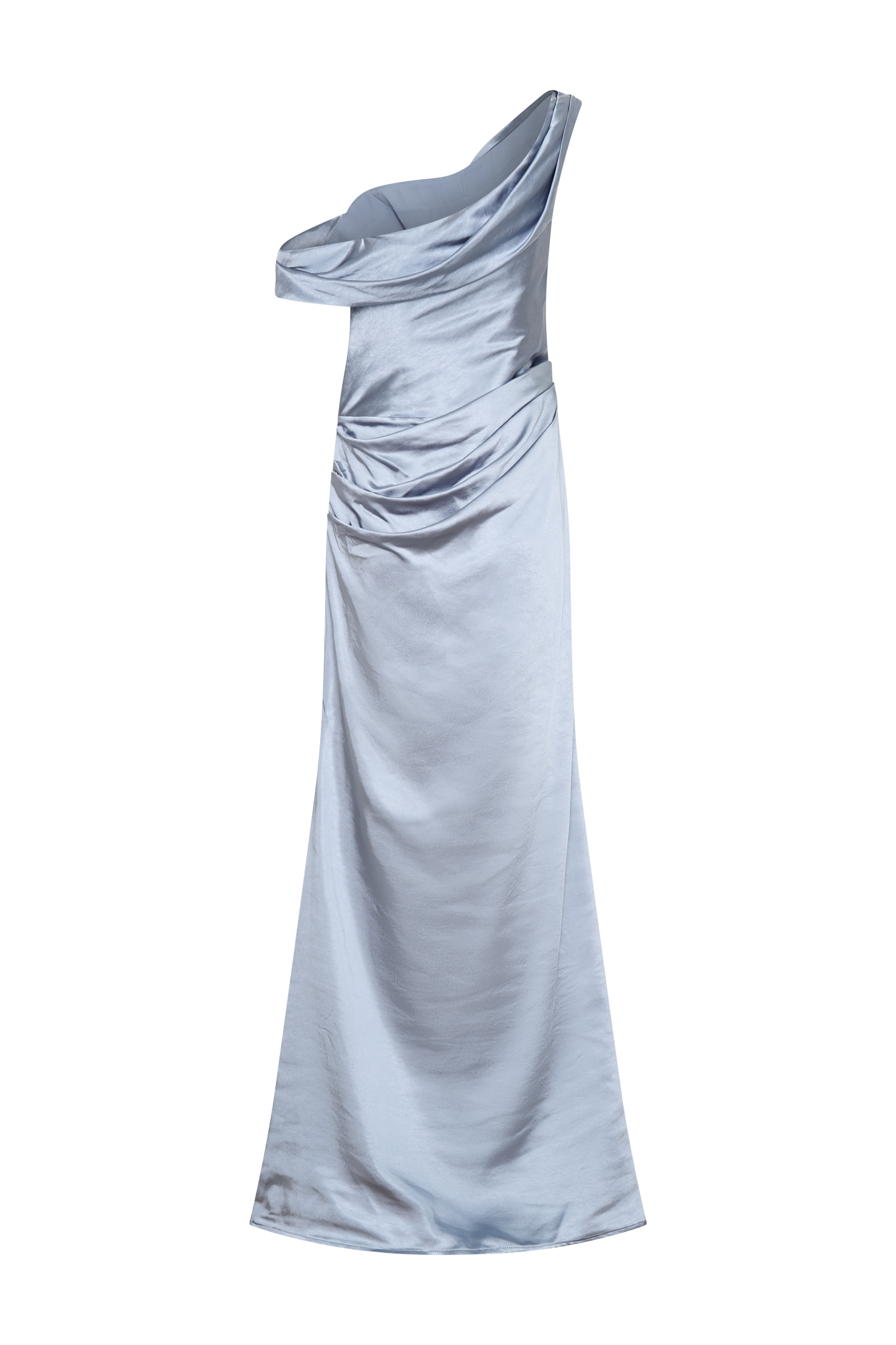 Dalia Off Shoulder Satin Maxi Dress - Frosted Blue #10