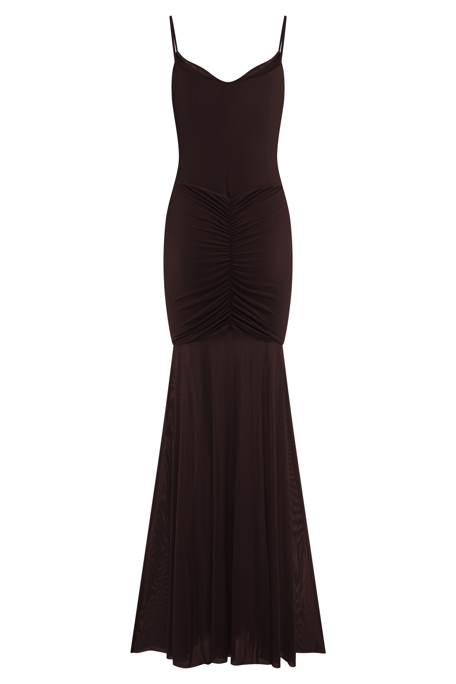 Delaney Slinky And Mesh Maxi Dress - Chocolate #5