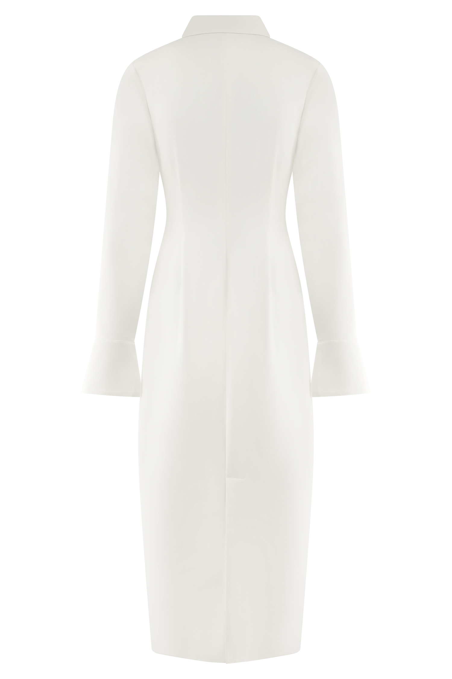 Dorian Fitted Shirt Midi Dress - White #9