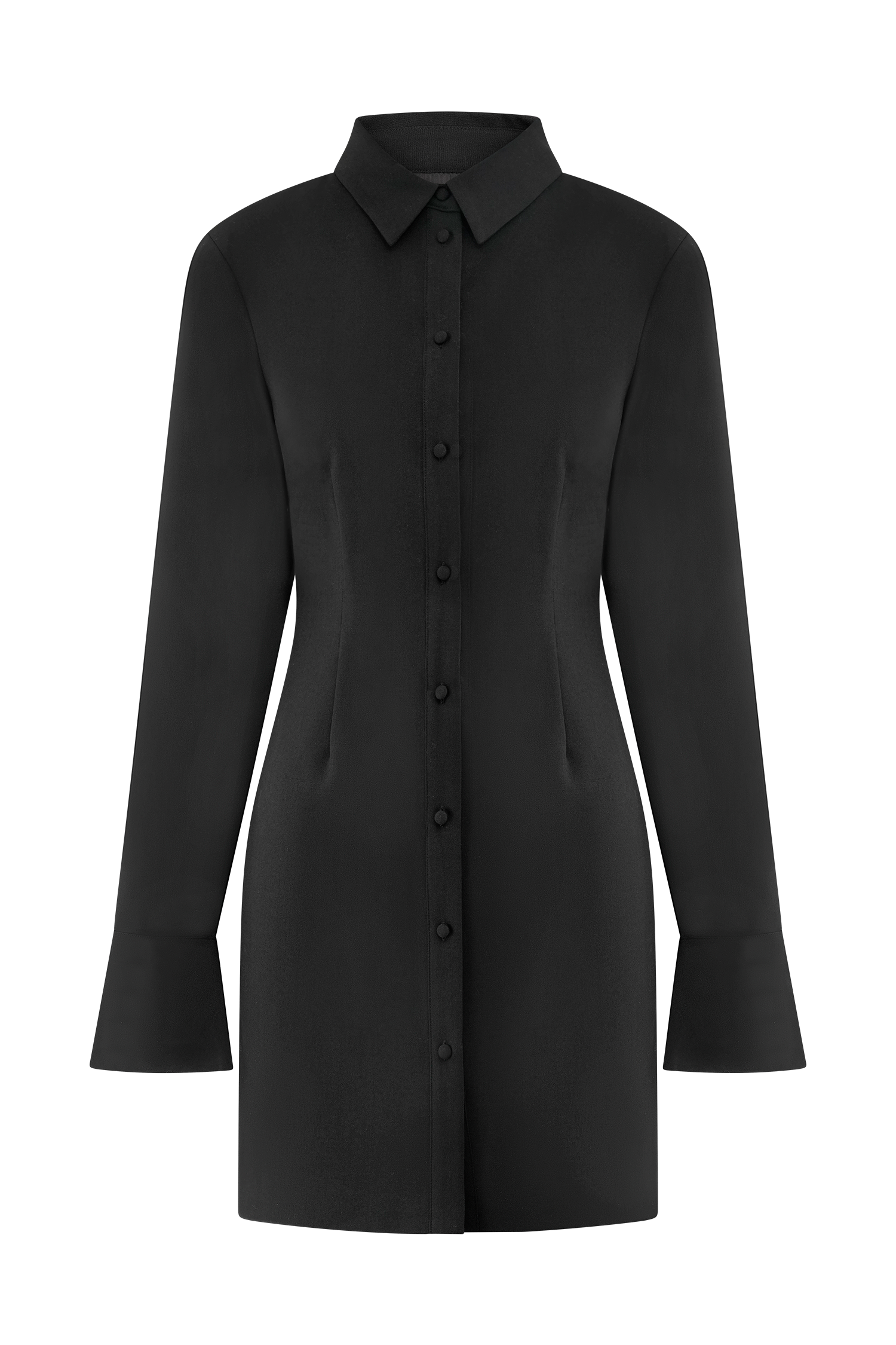 Dorian Fitted Shirt Mini Dress - Black #9