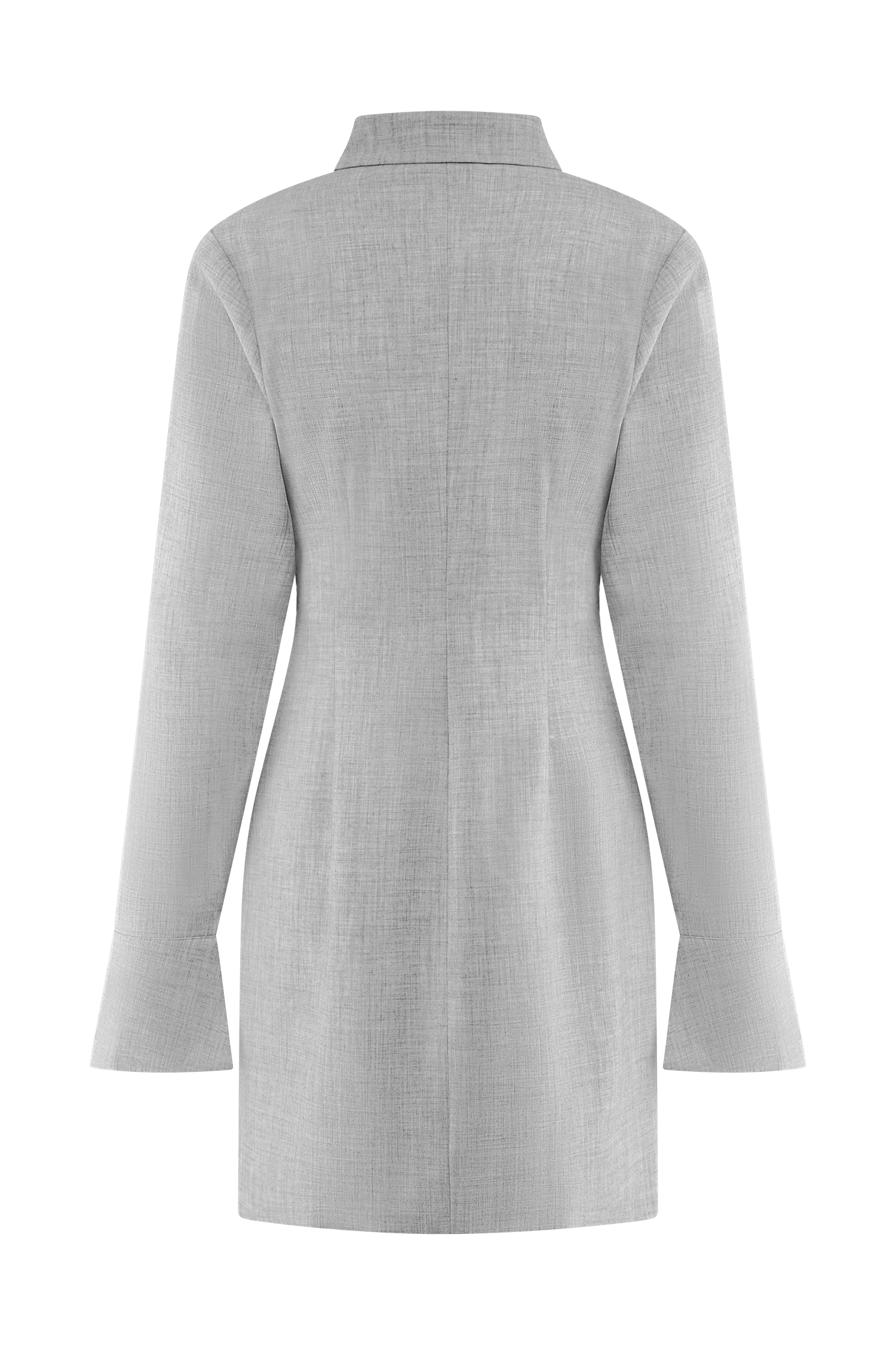 Dorian Fitted Shirt Mini Dress - Charcoal Marle #8