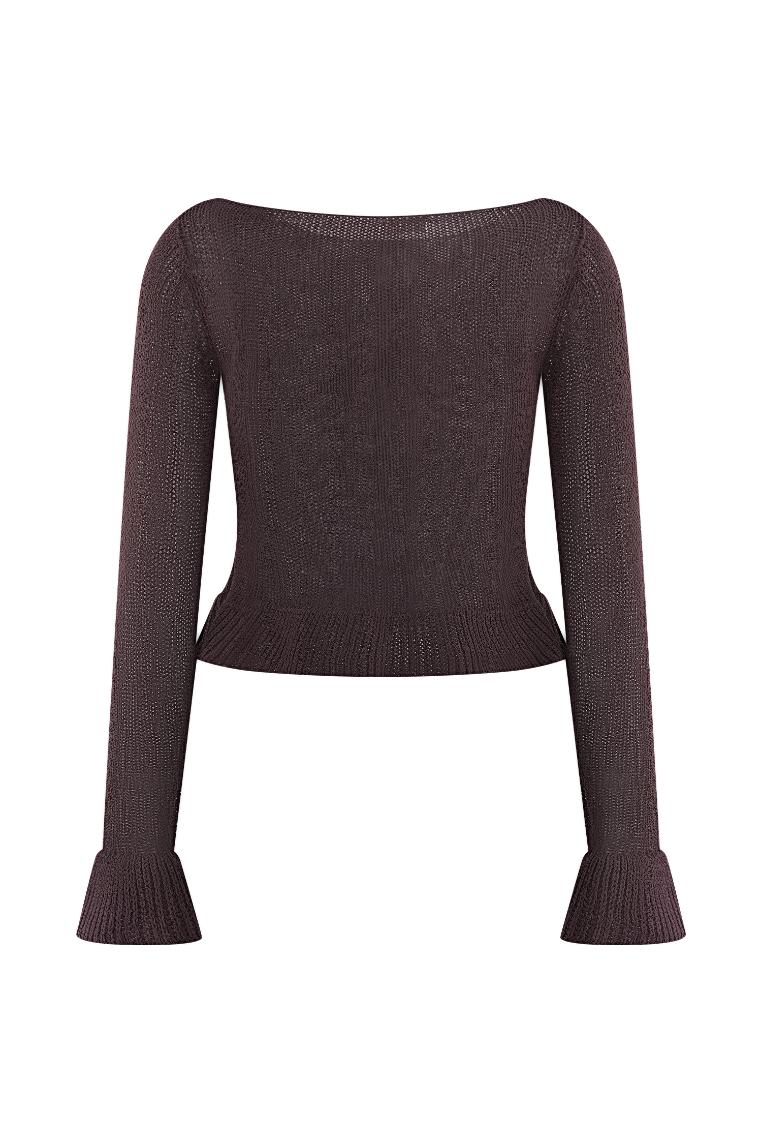 Eleanor Knit Frill Cardigan - Chocolate #9