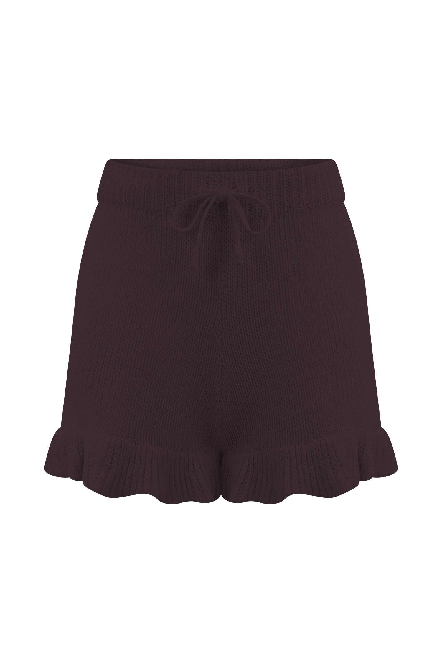 Eleanor Knit Frill Shorts - Chocolate #12