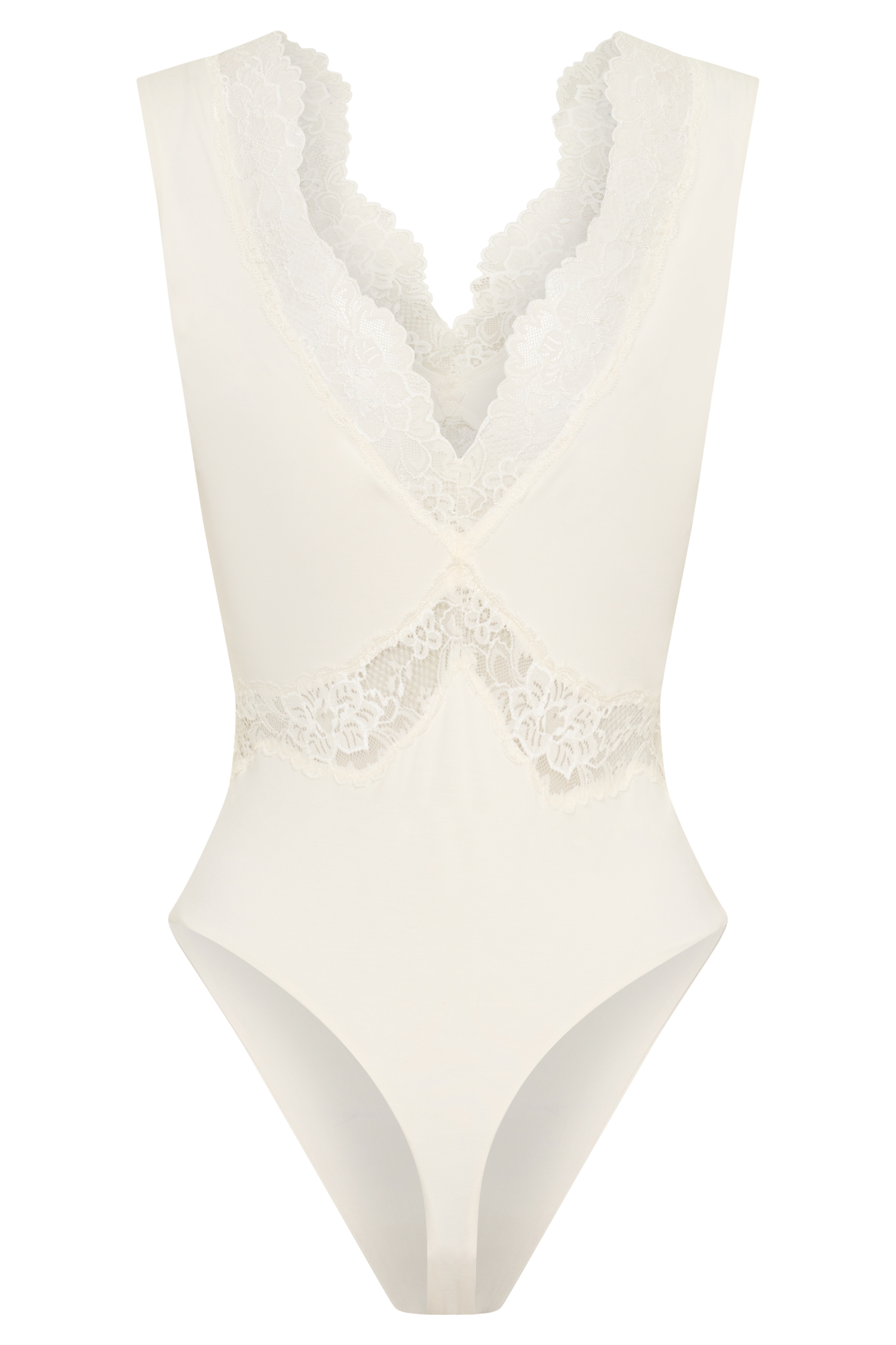 Electra Slinky Lace Bodysuit - Ivory #8