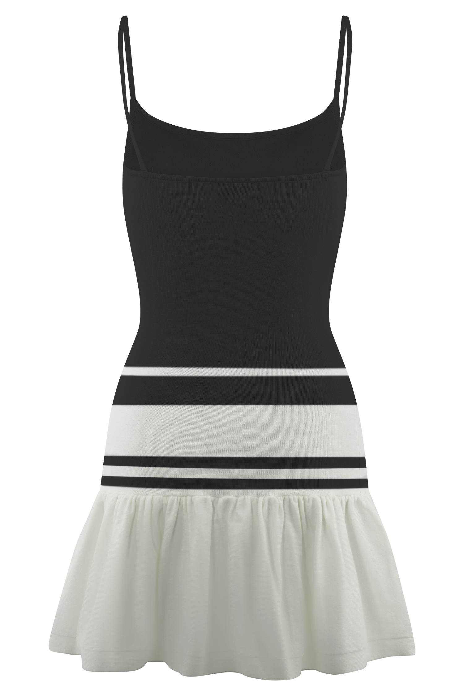 Ellison Contrast Knit Mini Dress - Black/White #6