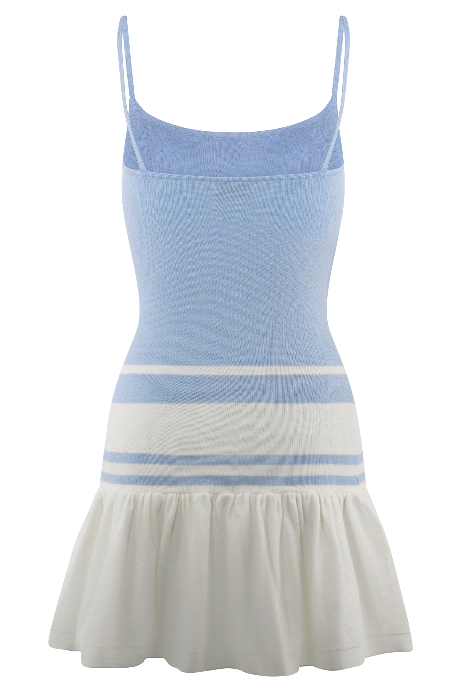 dion lee ellipse pleat mini dress Ellison Contrast Knit Mini Dress - Blue/White
