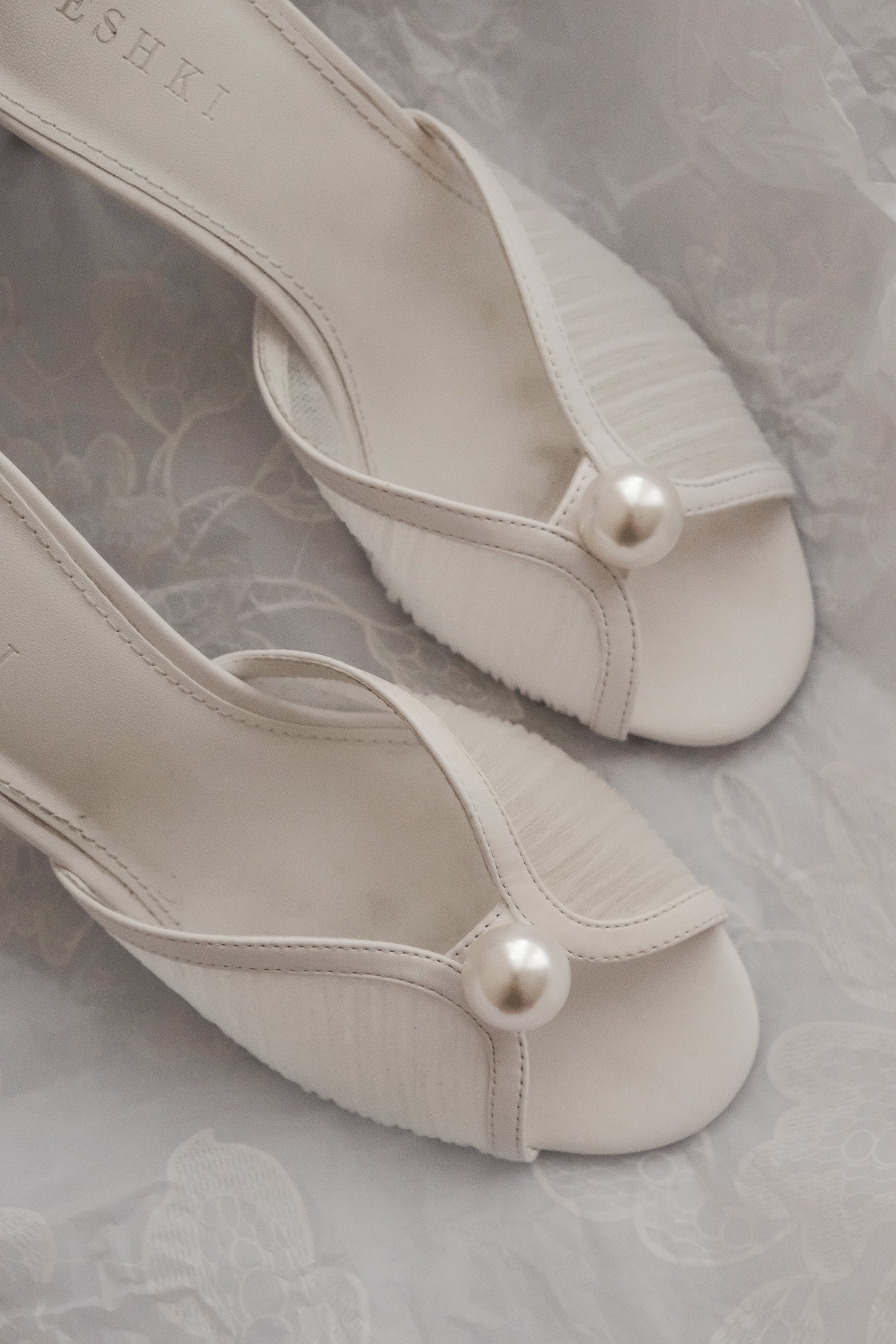 Reena Pearl Mesh Mule - Ivory #3