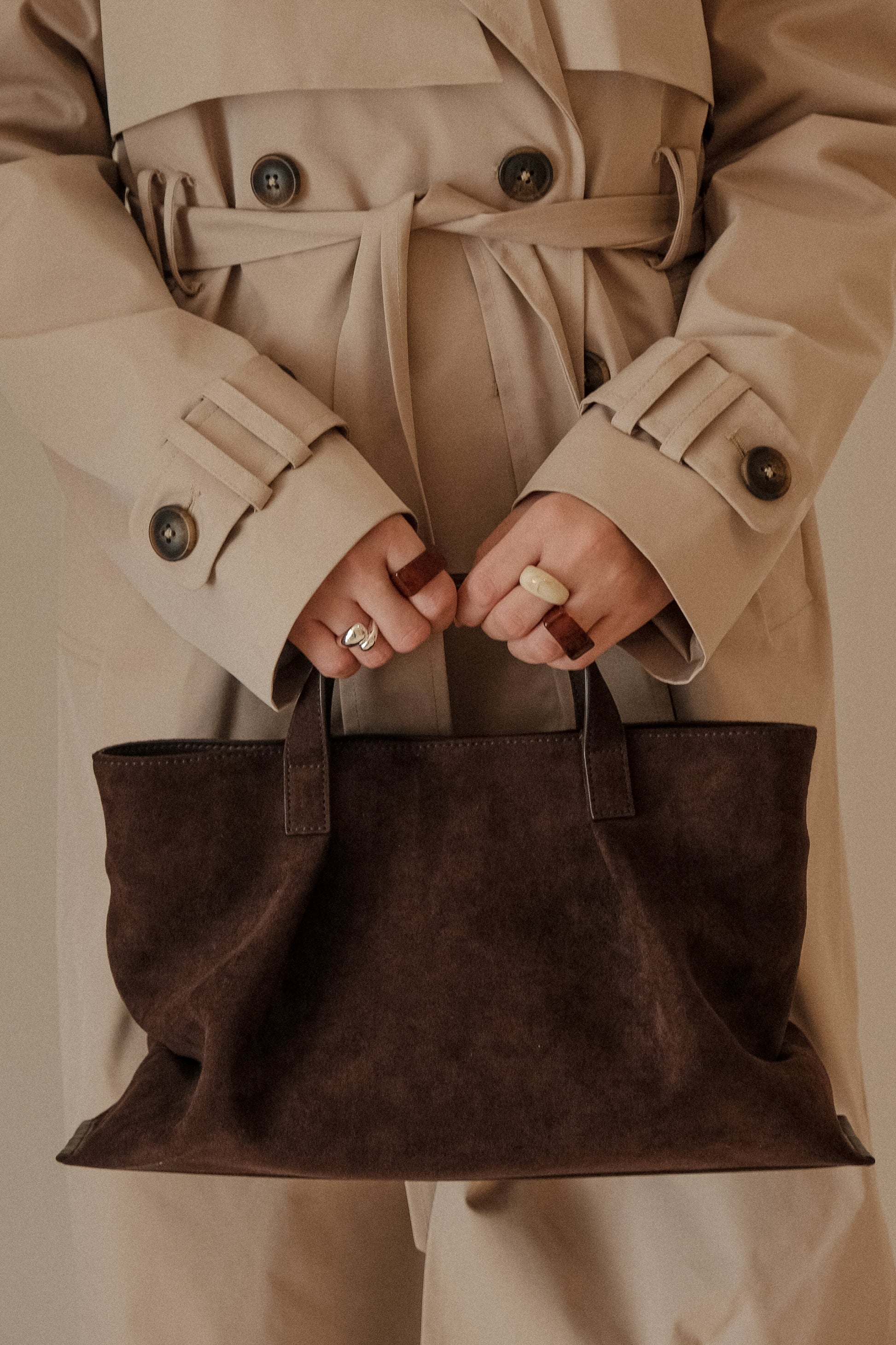 Baylor Faux Suede Bag - Chocolate #2