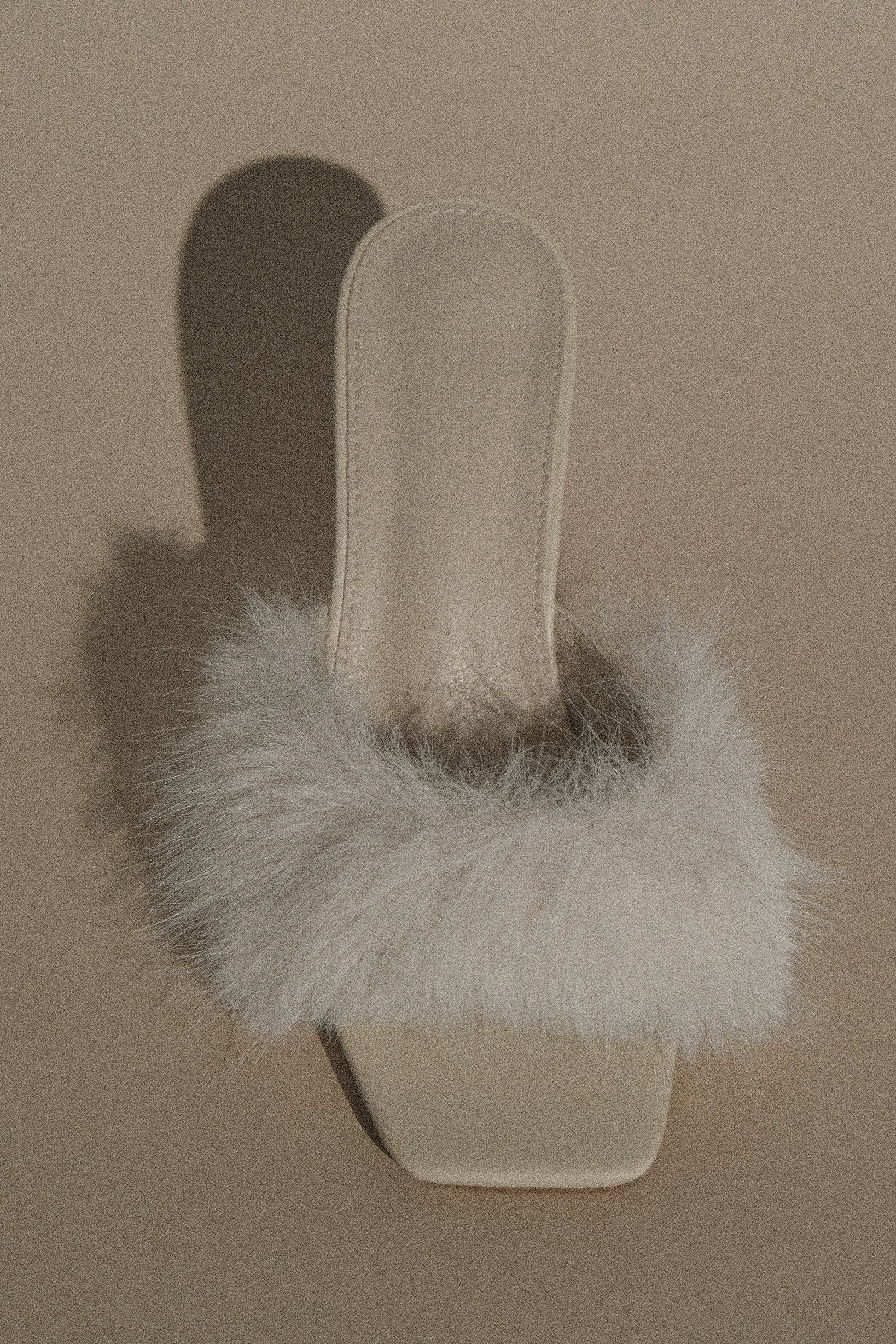 Torrance Faux Fur Heel - Ivory #2