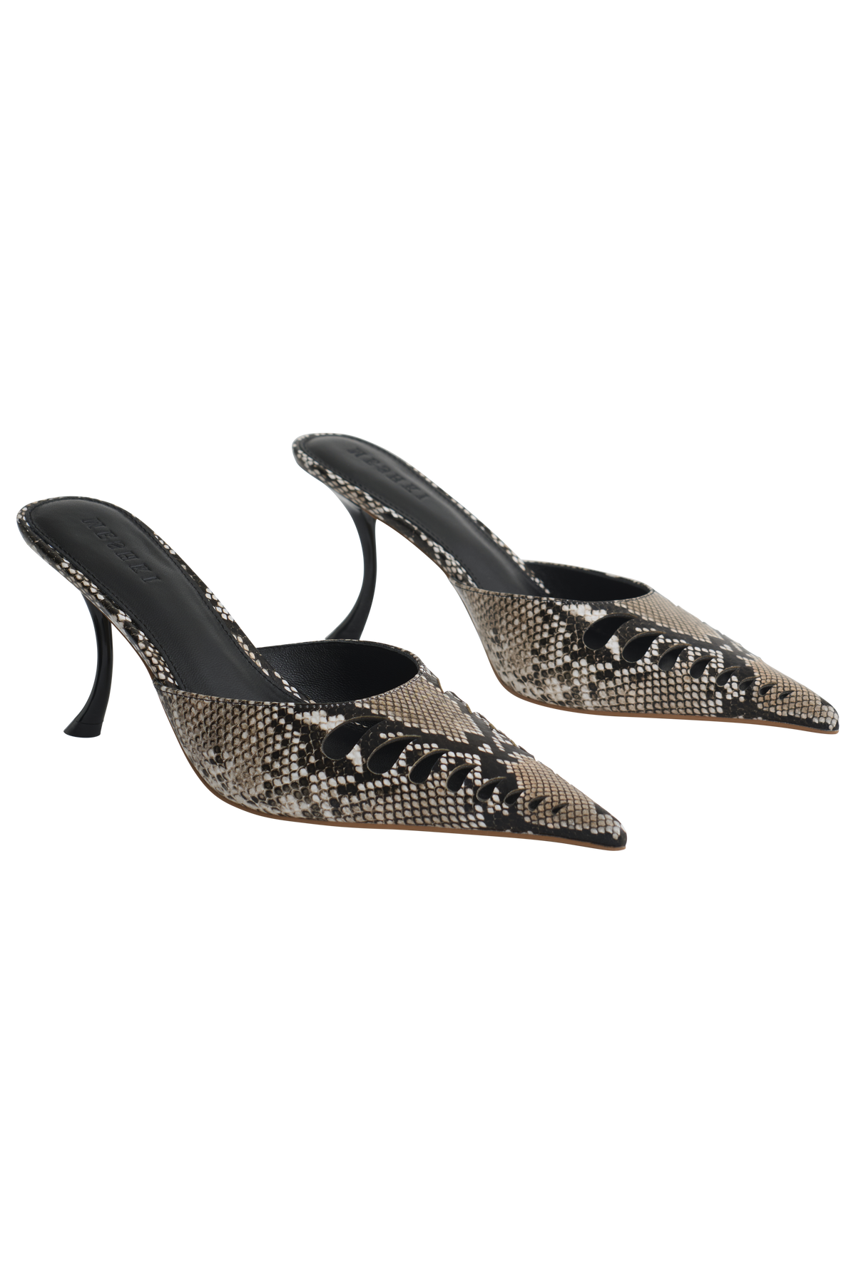 Maddi Pointed Heel - Neutral Snake Print #5