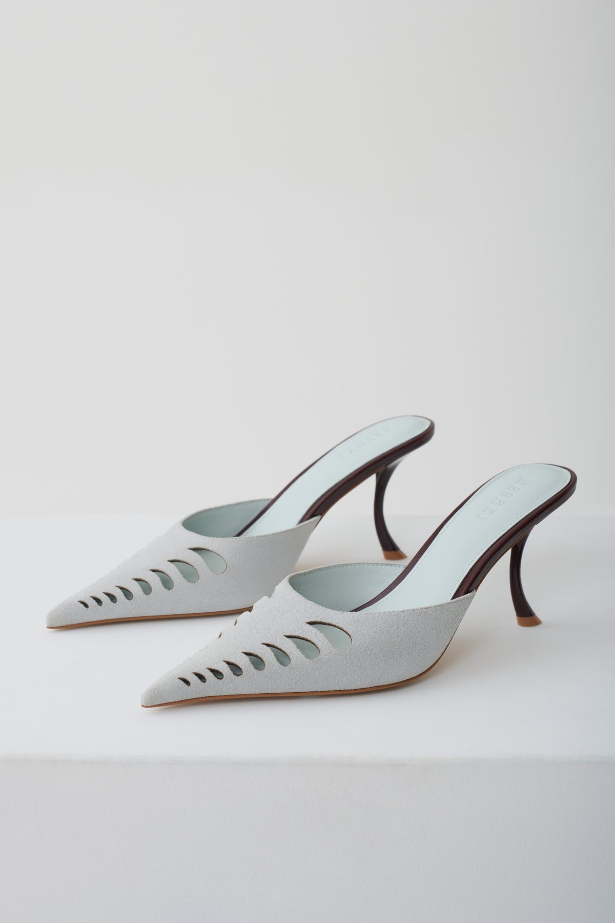 Maddi Pointed Heel - Pale Blue/Burgundy #3