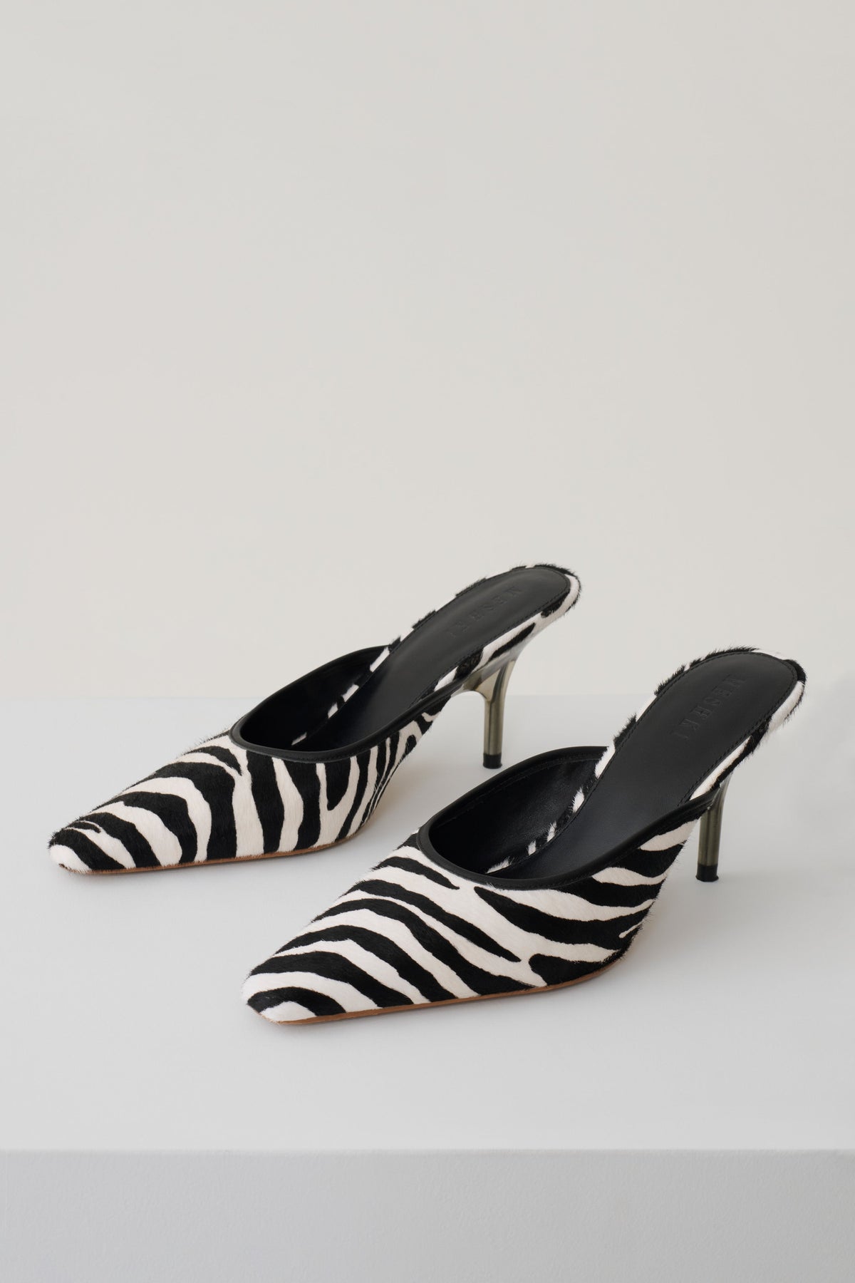 Jules Pointed Toe Mule - Zebra Print