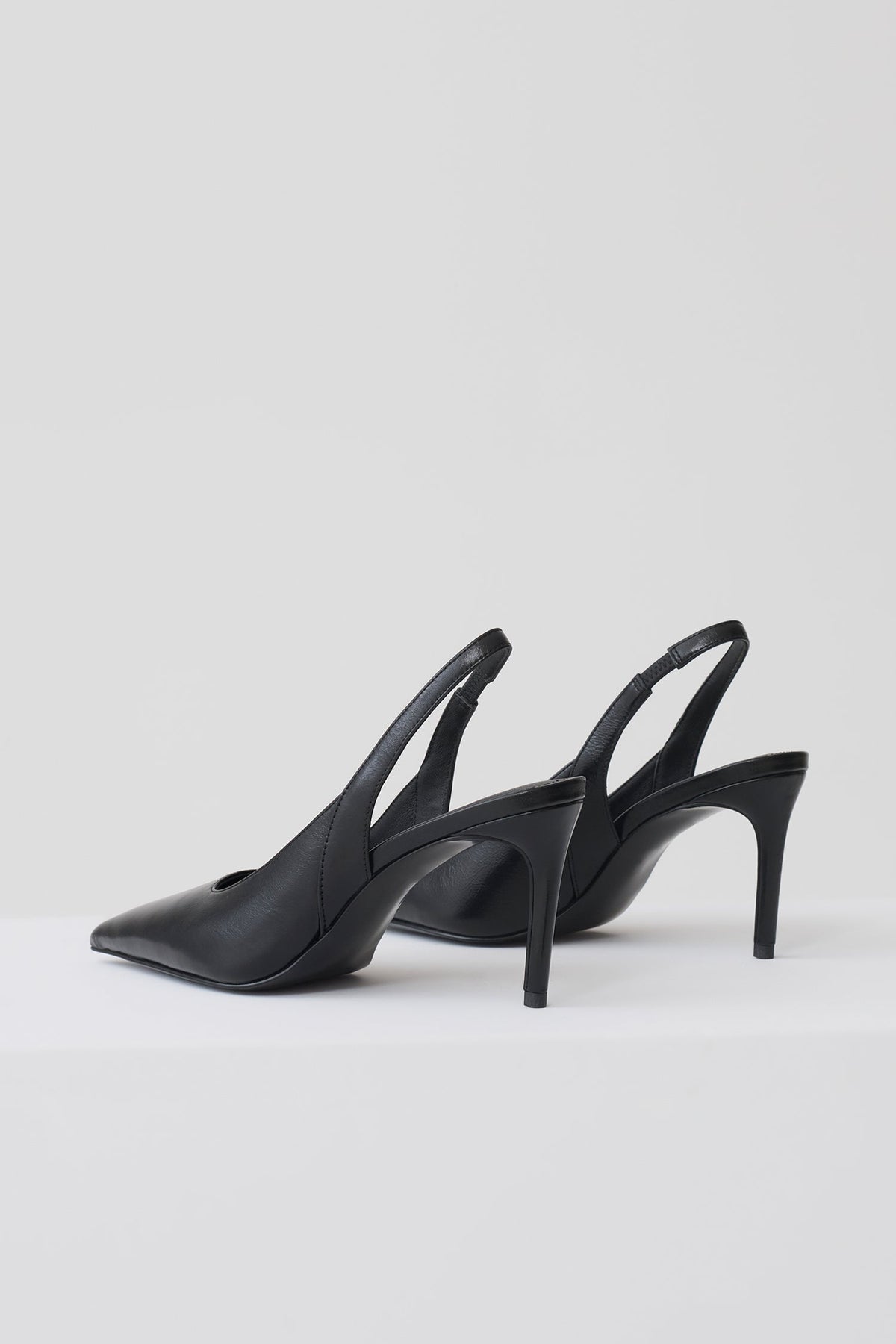 Samar Pointed Sling Back Heels - Black #4