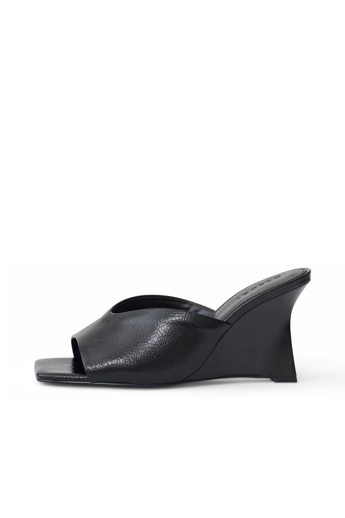 Jody Square Toe Wedge - Black Crinkle Pu #3
