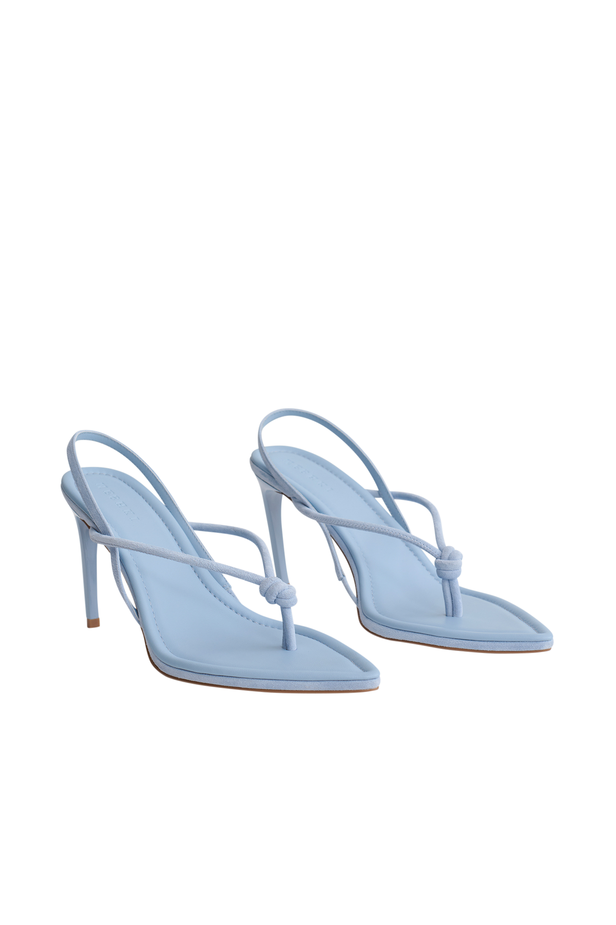 Nikkie Knot Sling Back Heel - Pale Blue Suede #5