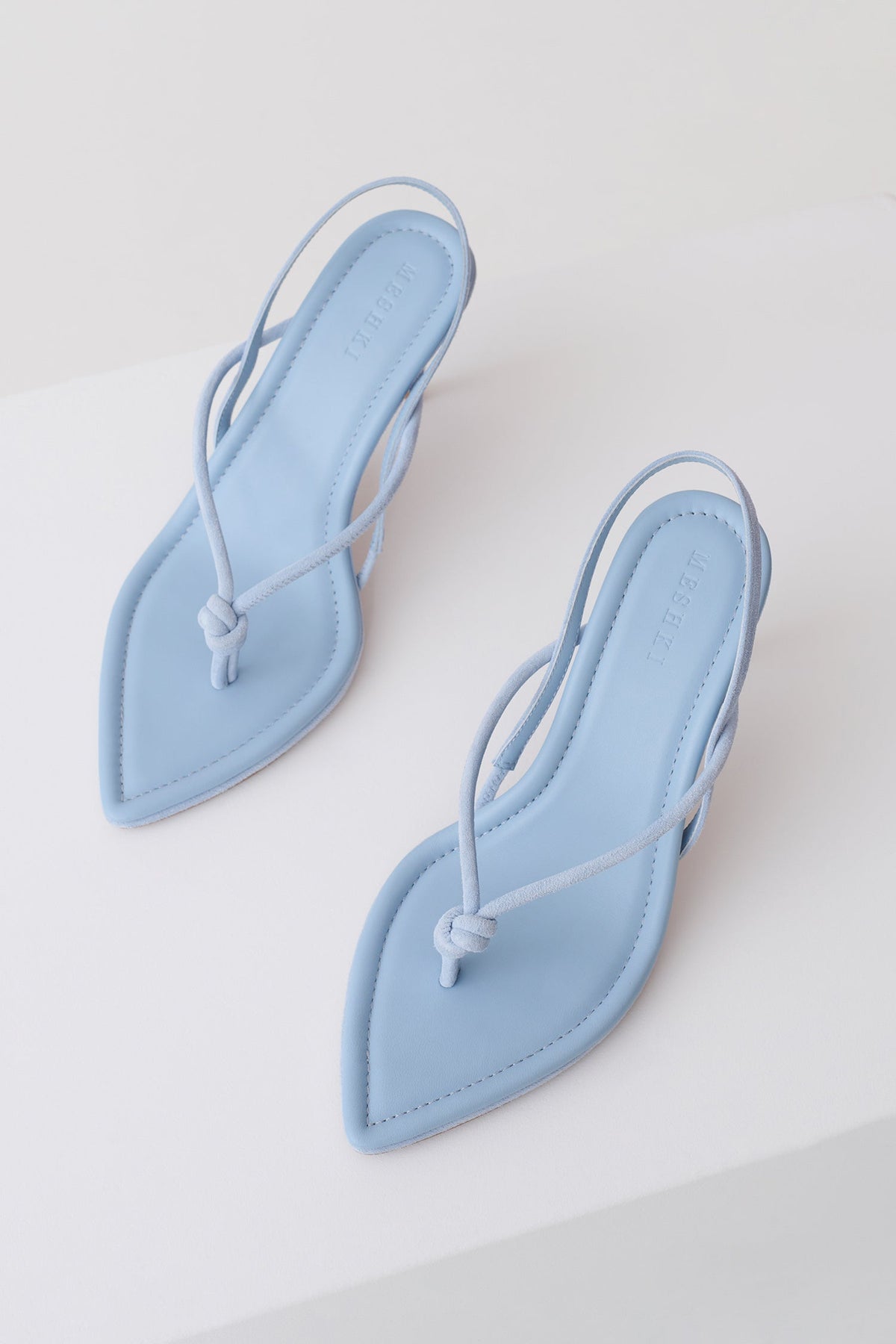 Nikkie Knot Sling Back Heel - Pale Blue Suede #3