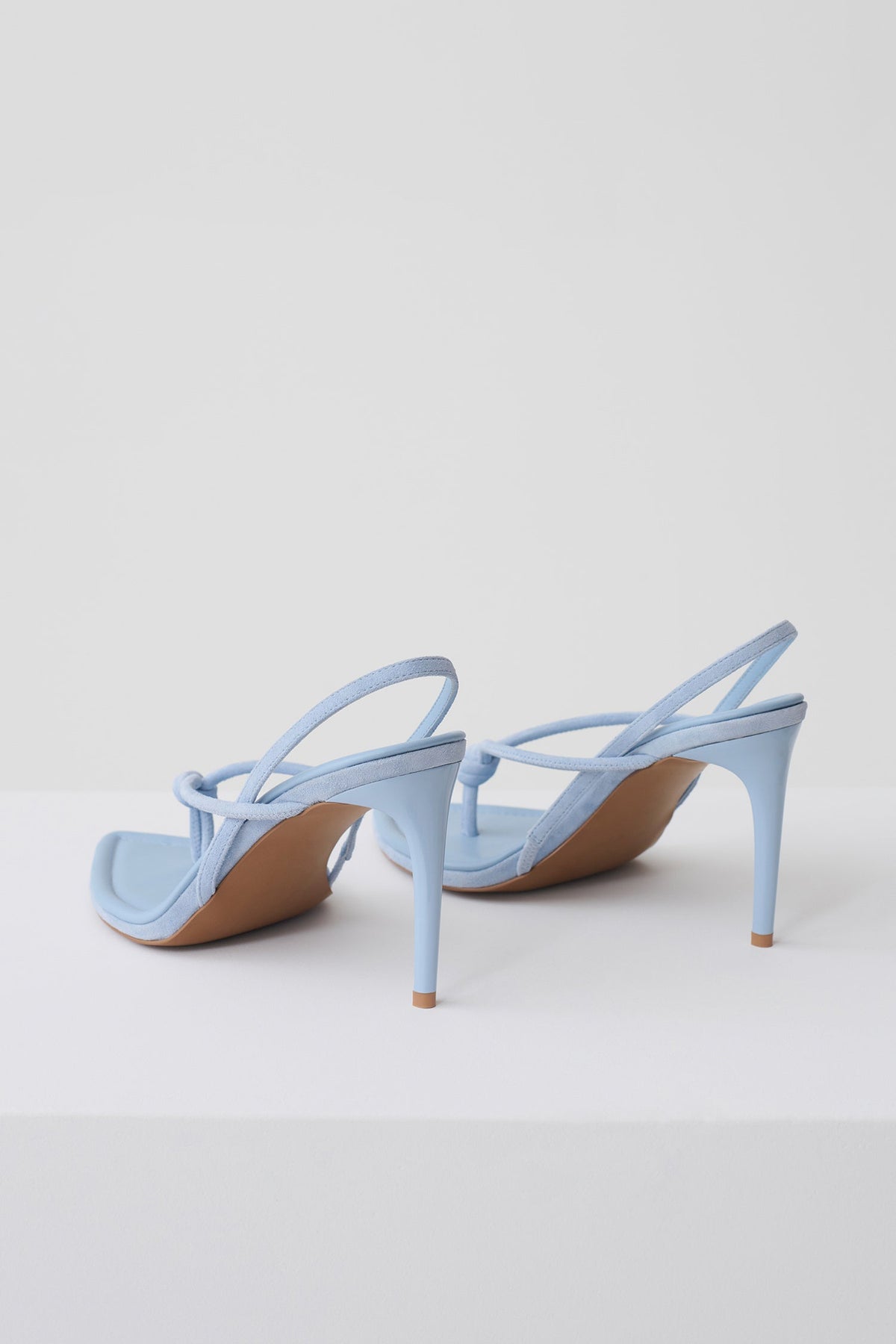 Nikkie Knot Sling Back Heel - Pale Blue Suede #4