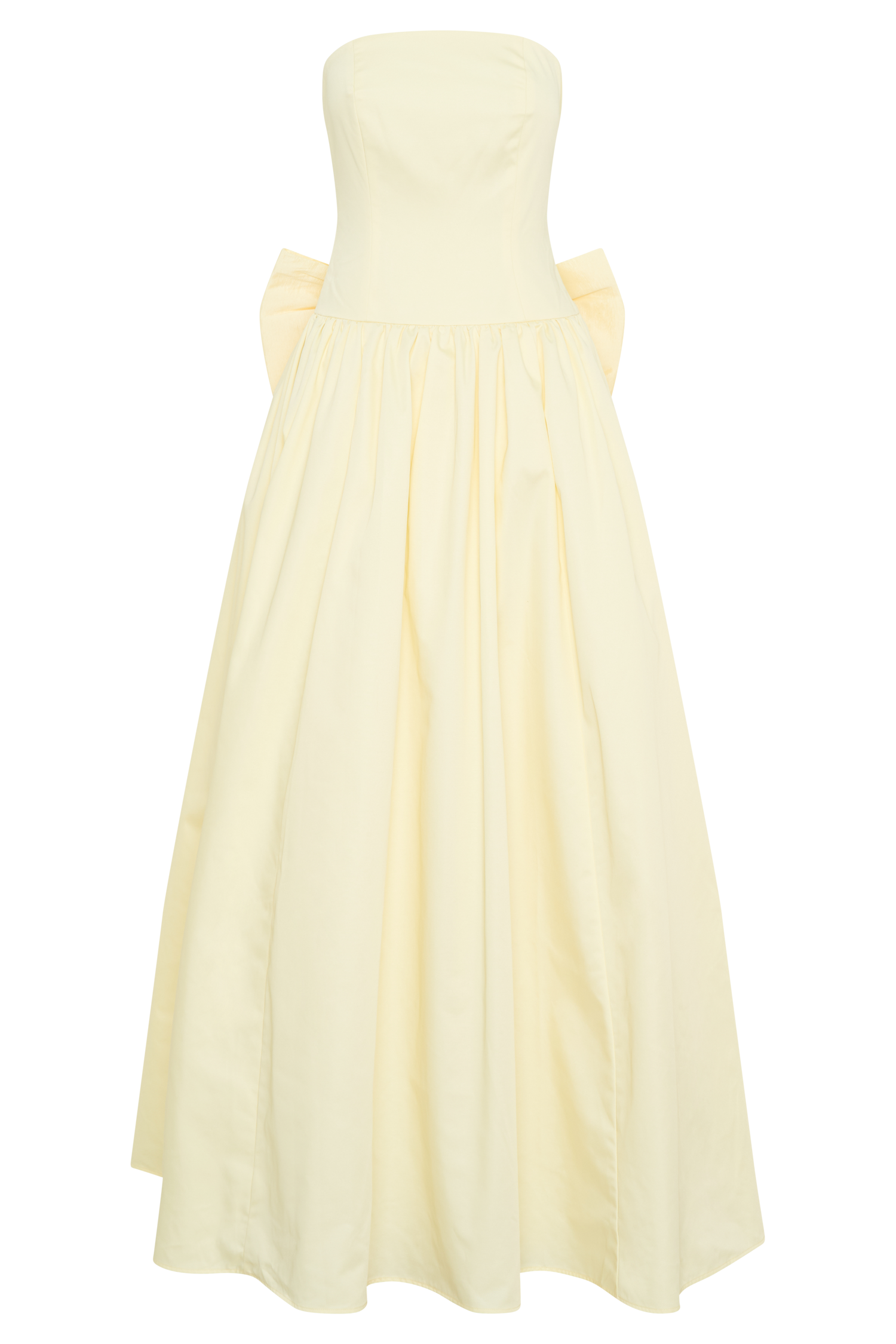 Frances Strapless Bow Maxi Dress - Lemon #7