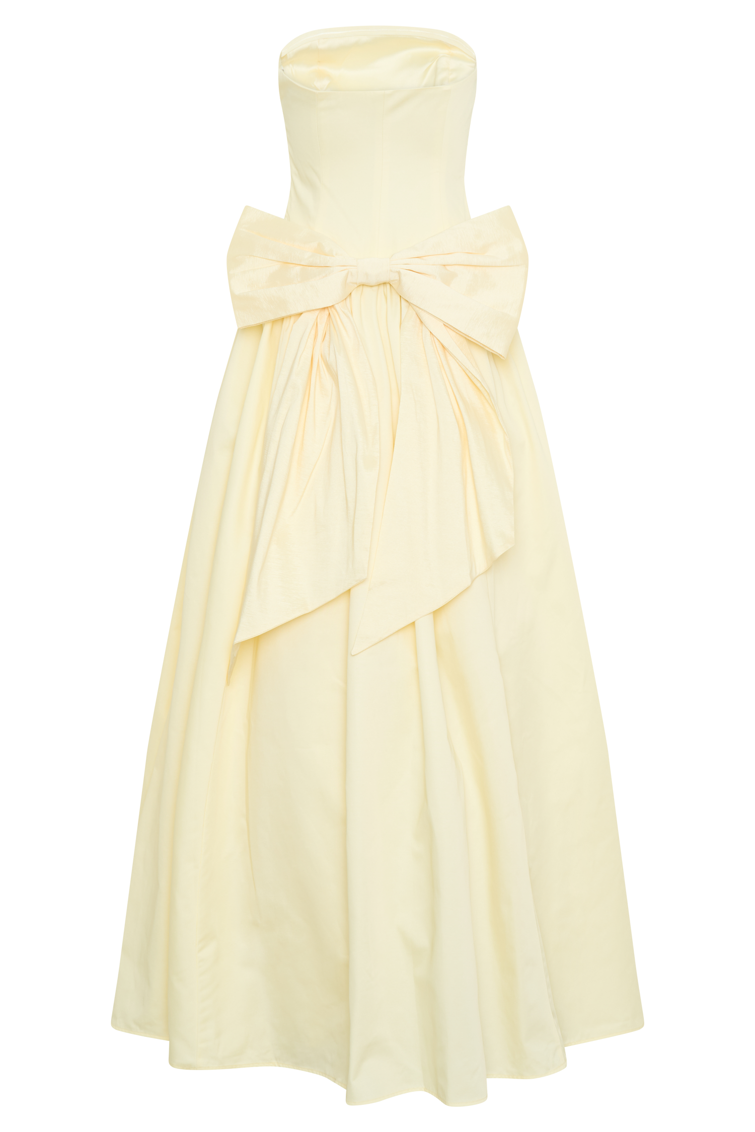 Frances Strapless Bow Maxi Dress - Lemon #6